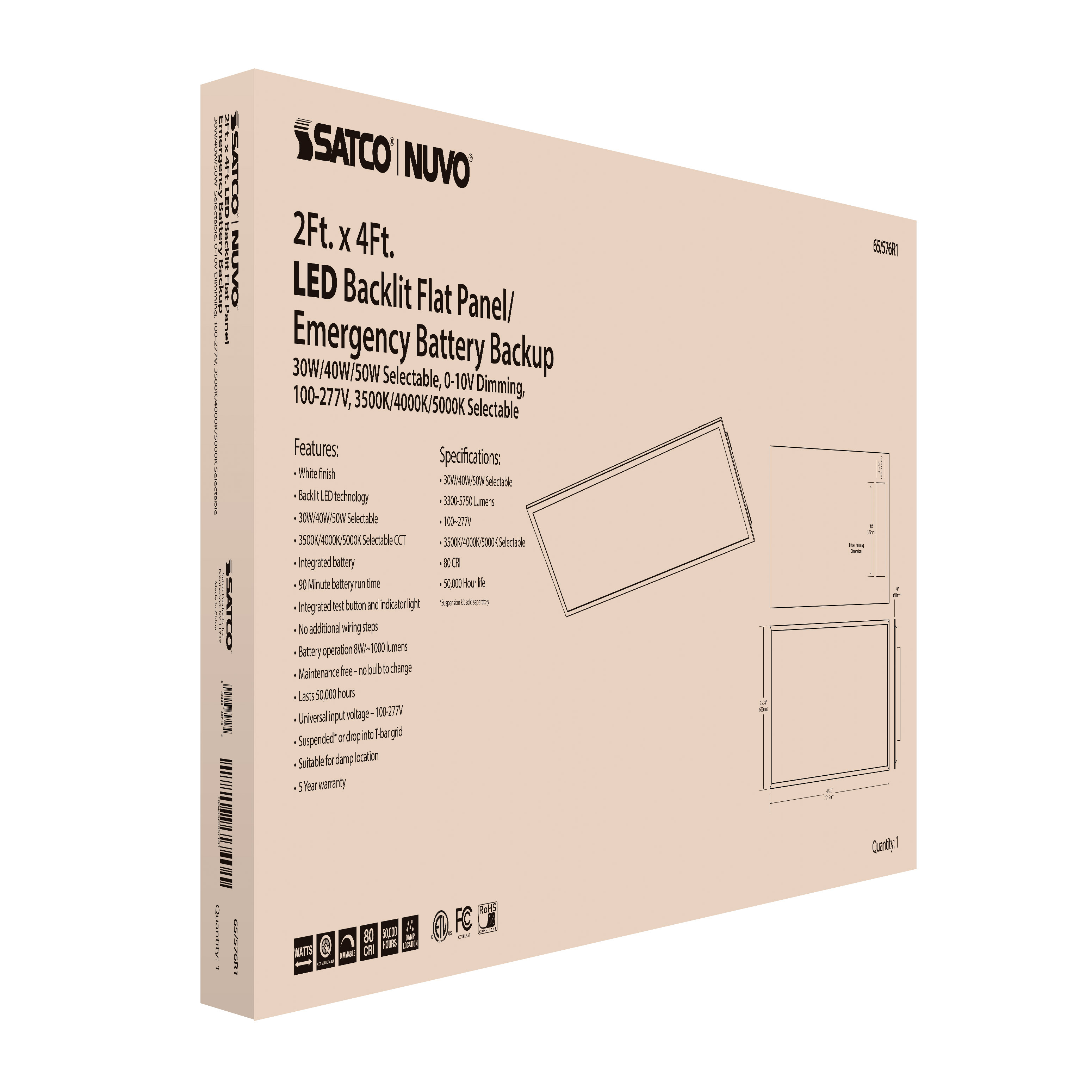 2X4 LED EM BACKLIT FLAT PANEL - 65-576R1