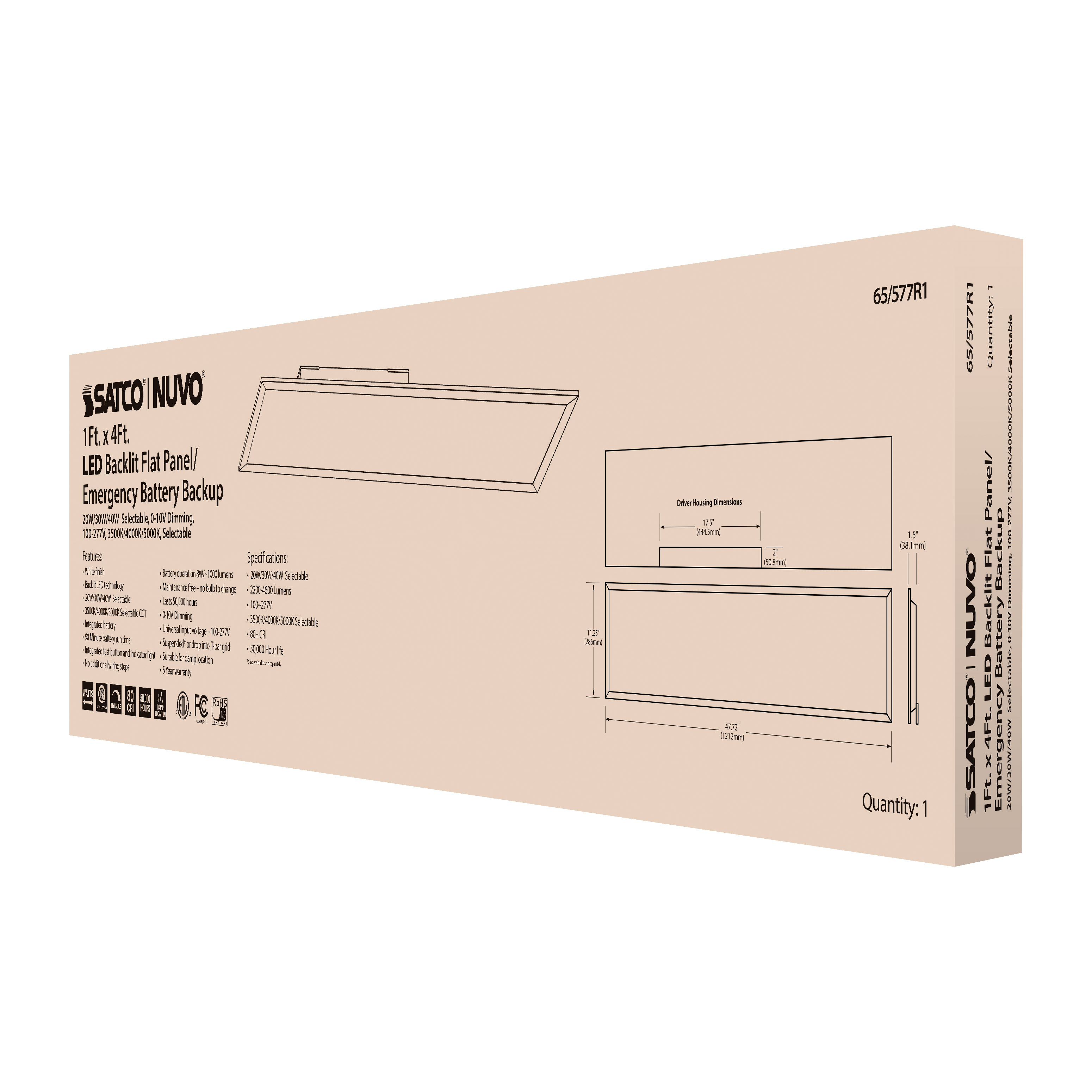 1X4 LED EM BACKLIT FLAT PANEL - 65-577R1