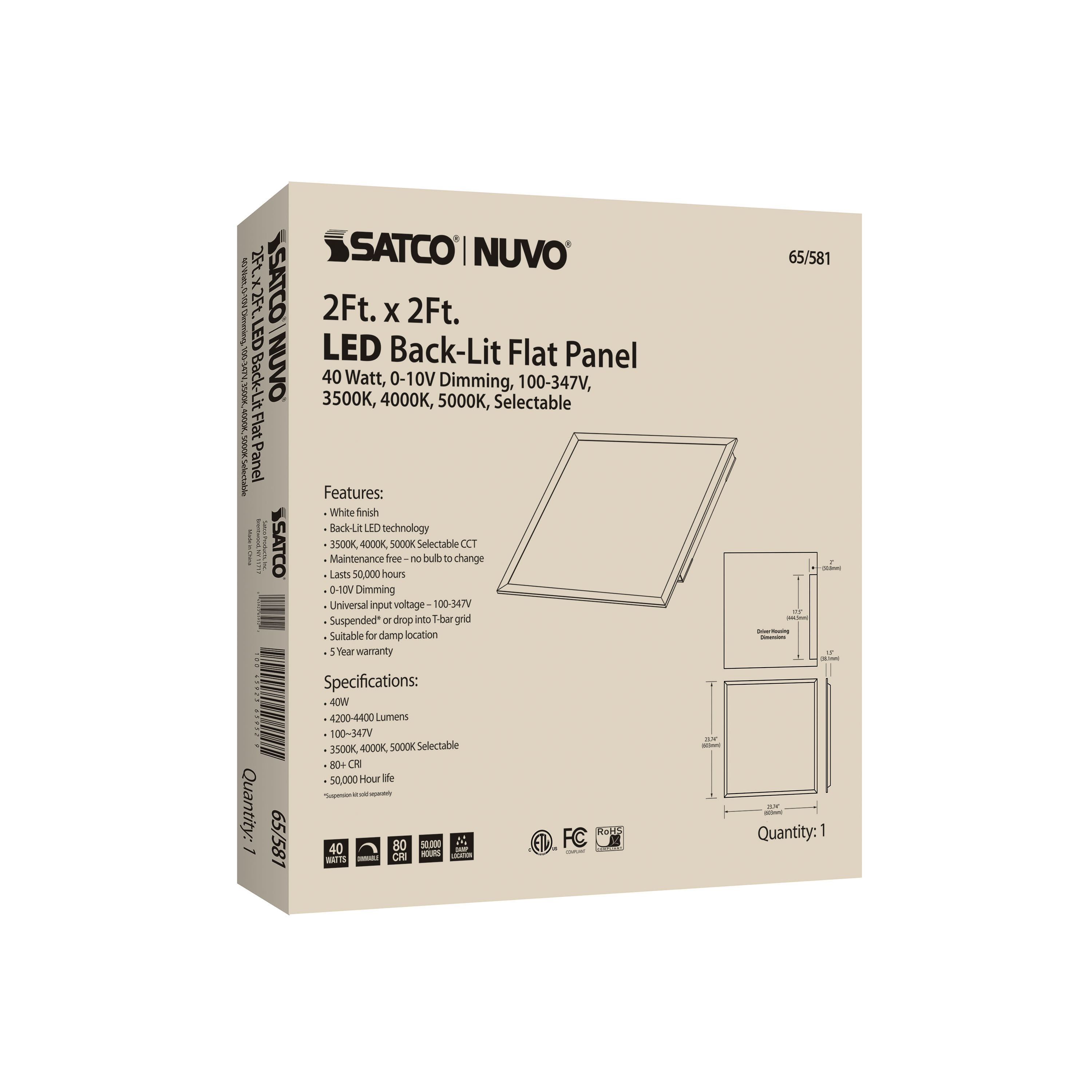 2X2 LED BACKLIT FLAT PANEL - 65-581