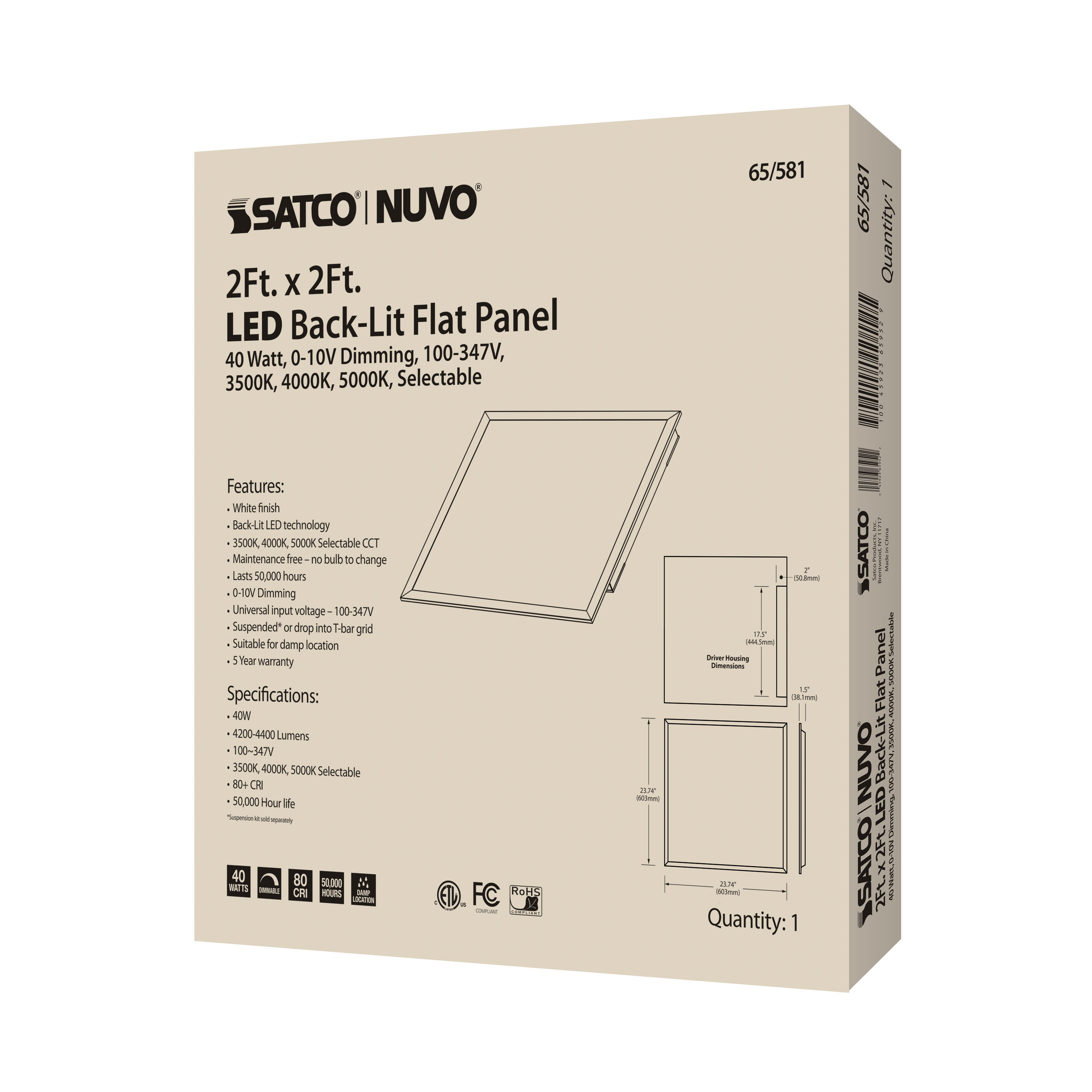 2X2 LED BACKLIT FLAT PANEL - 65-581