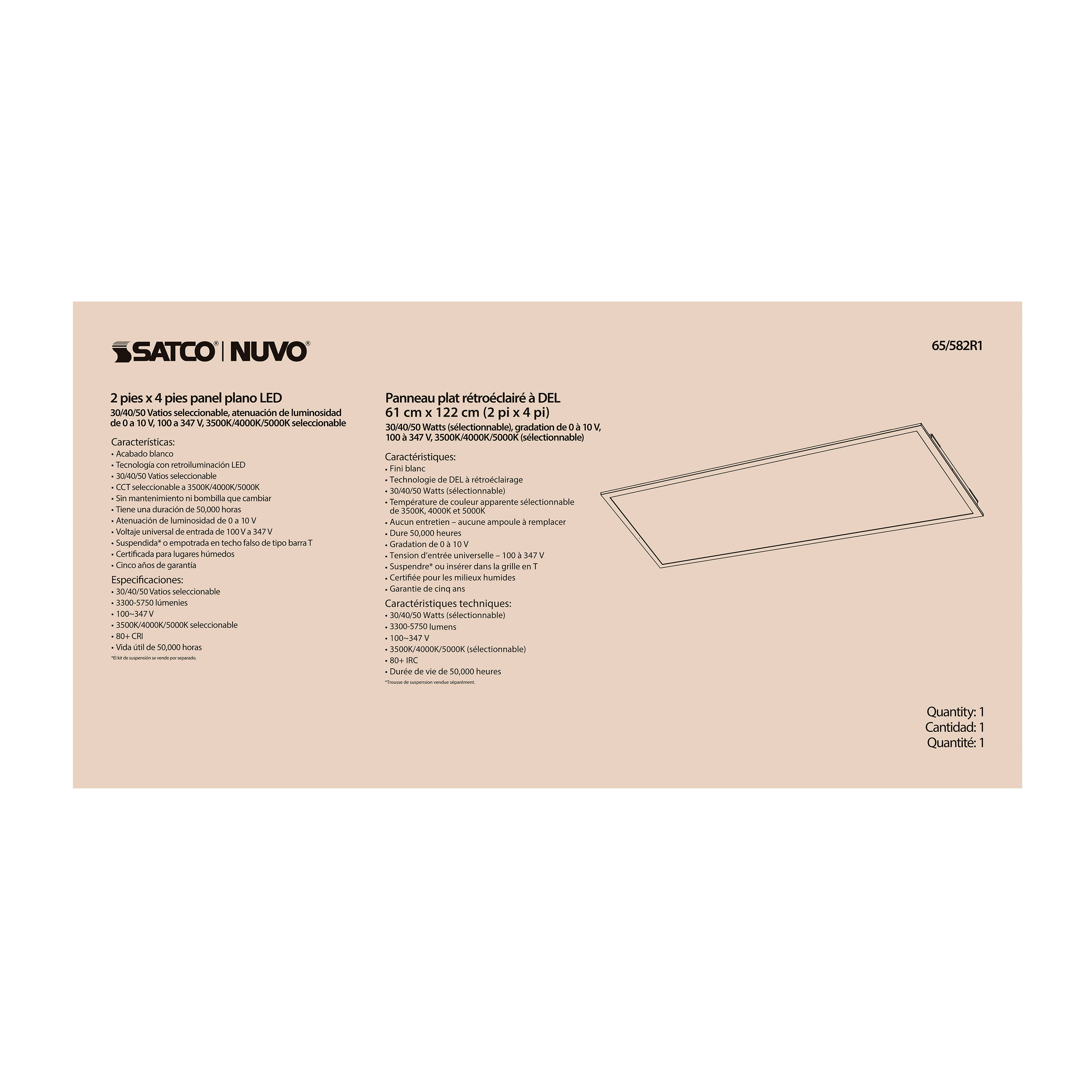 2X4 LED BACKLIT FLAT PANEL - 65-582R1