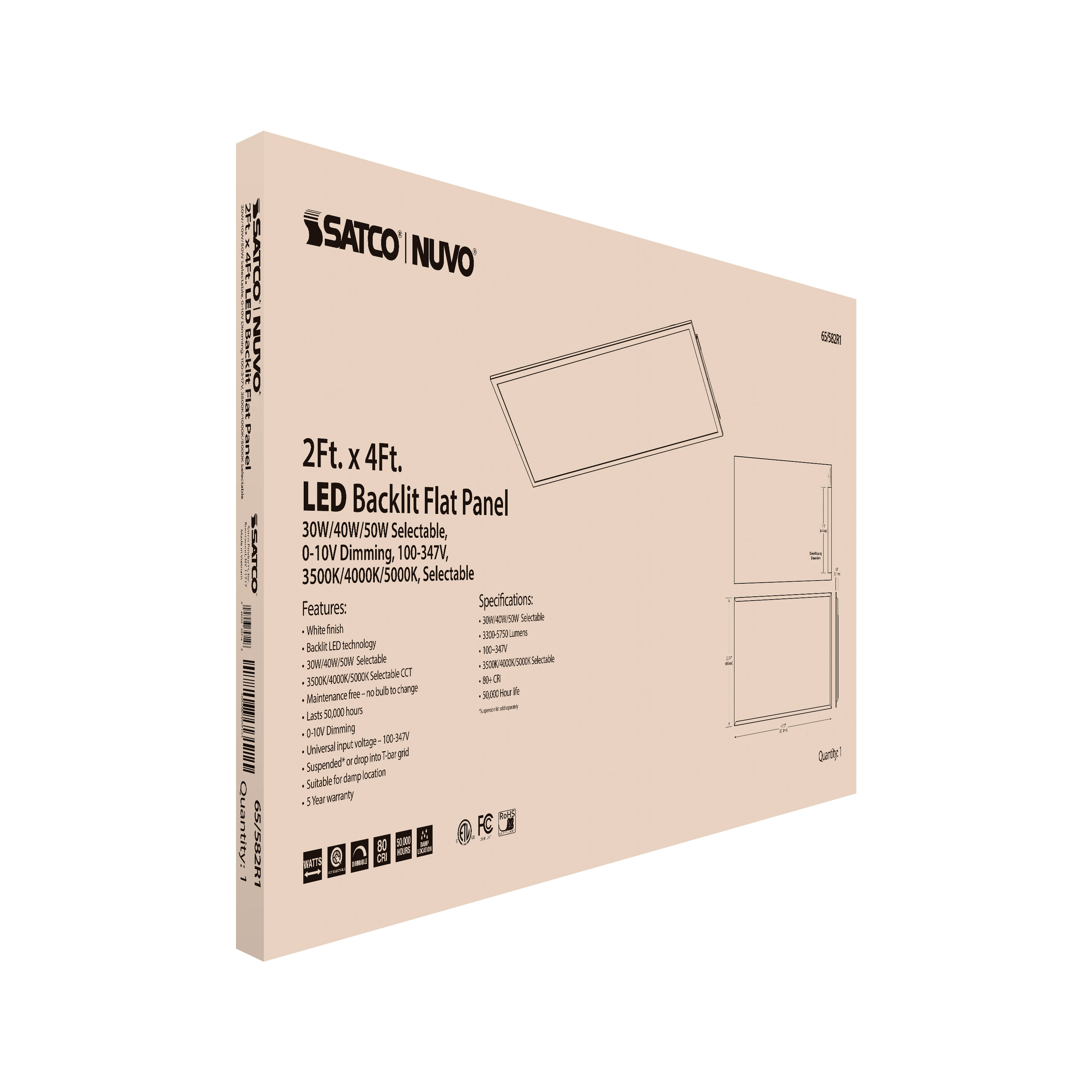 2X4 LED BACKLIT FLAT PANEL - 65-582R1