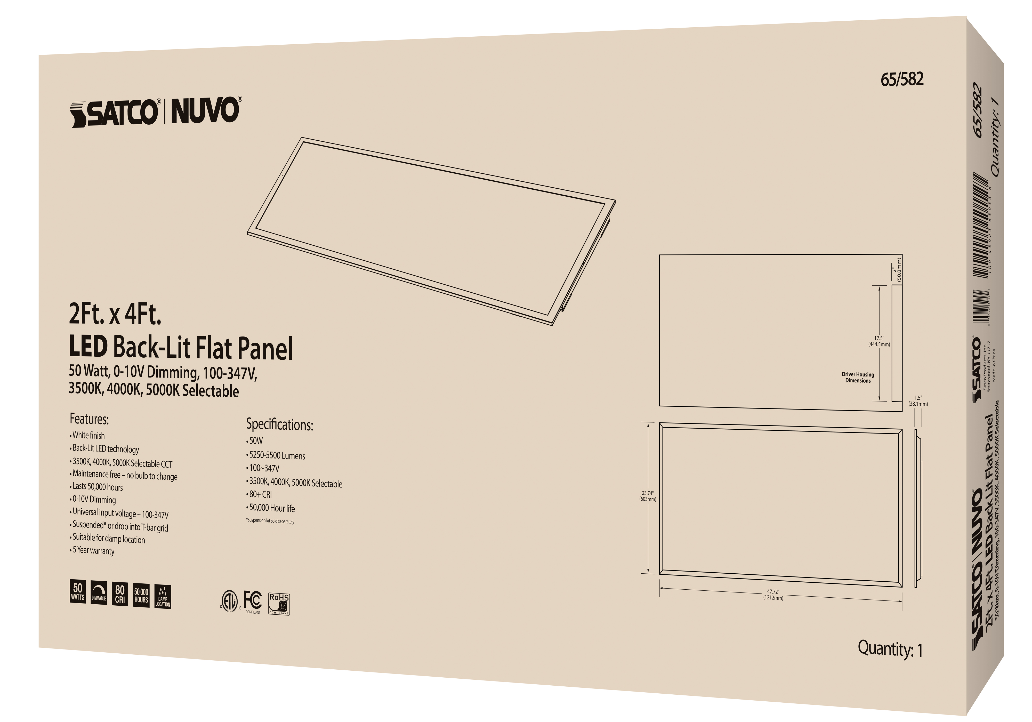 2X4 LED BACKLIT FLAT PANEL - 65-582