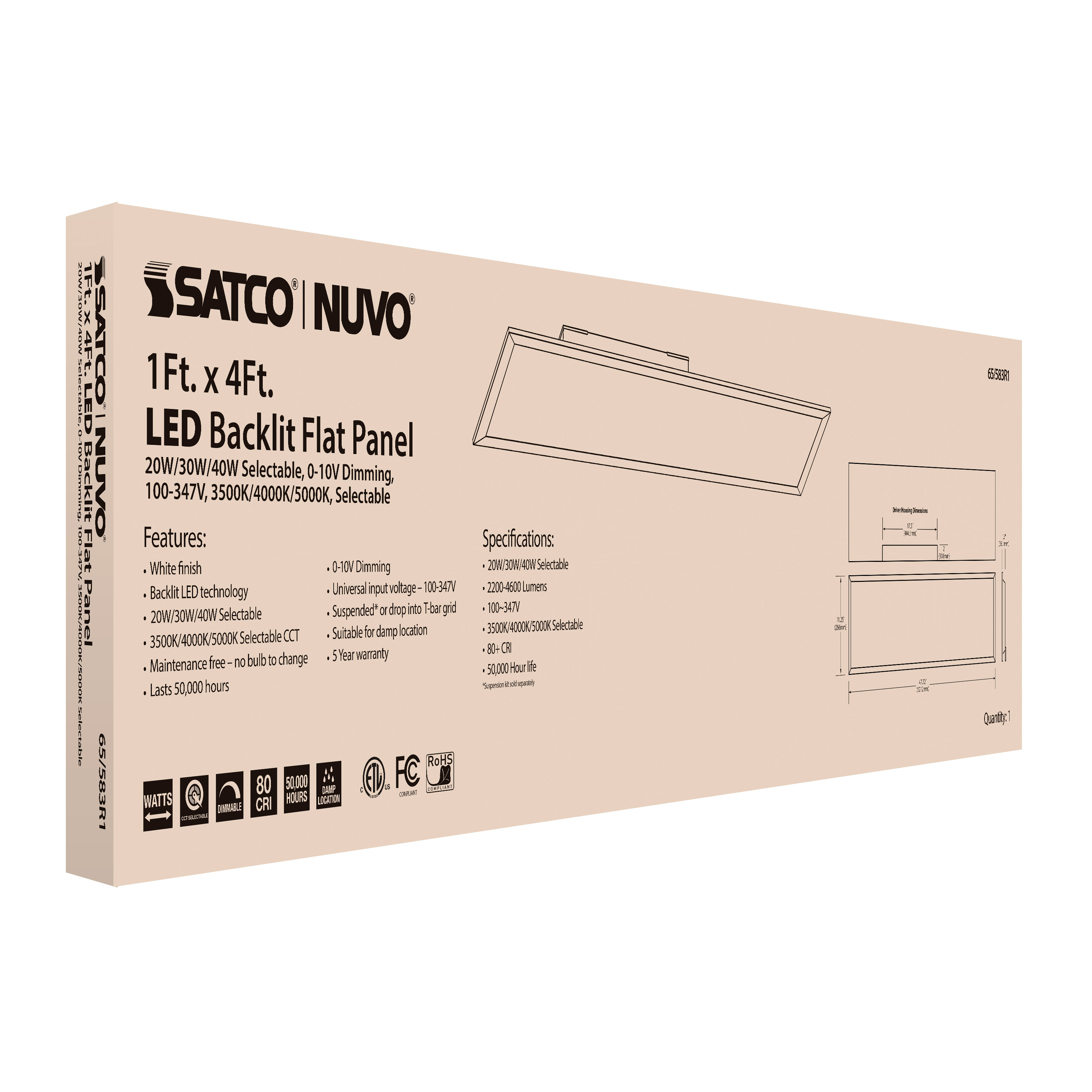 1X4 LED BACKLIT FLAT PANEL - 65-583R1