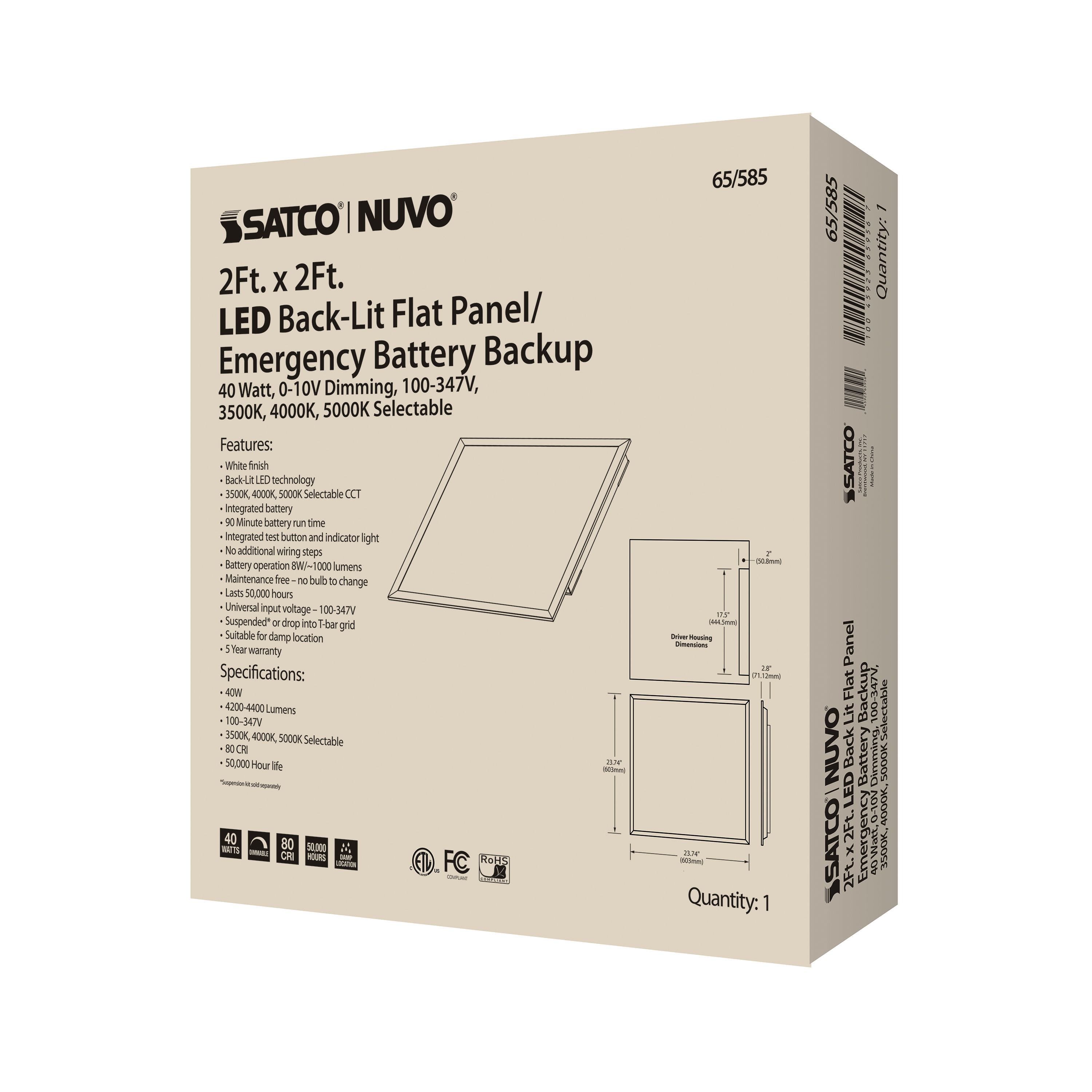 2X2 LED EM BACKLIT FLAT PANEL - 65-585