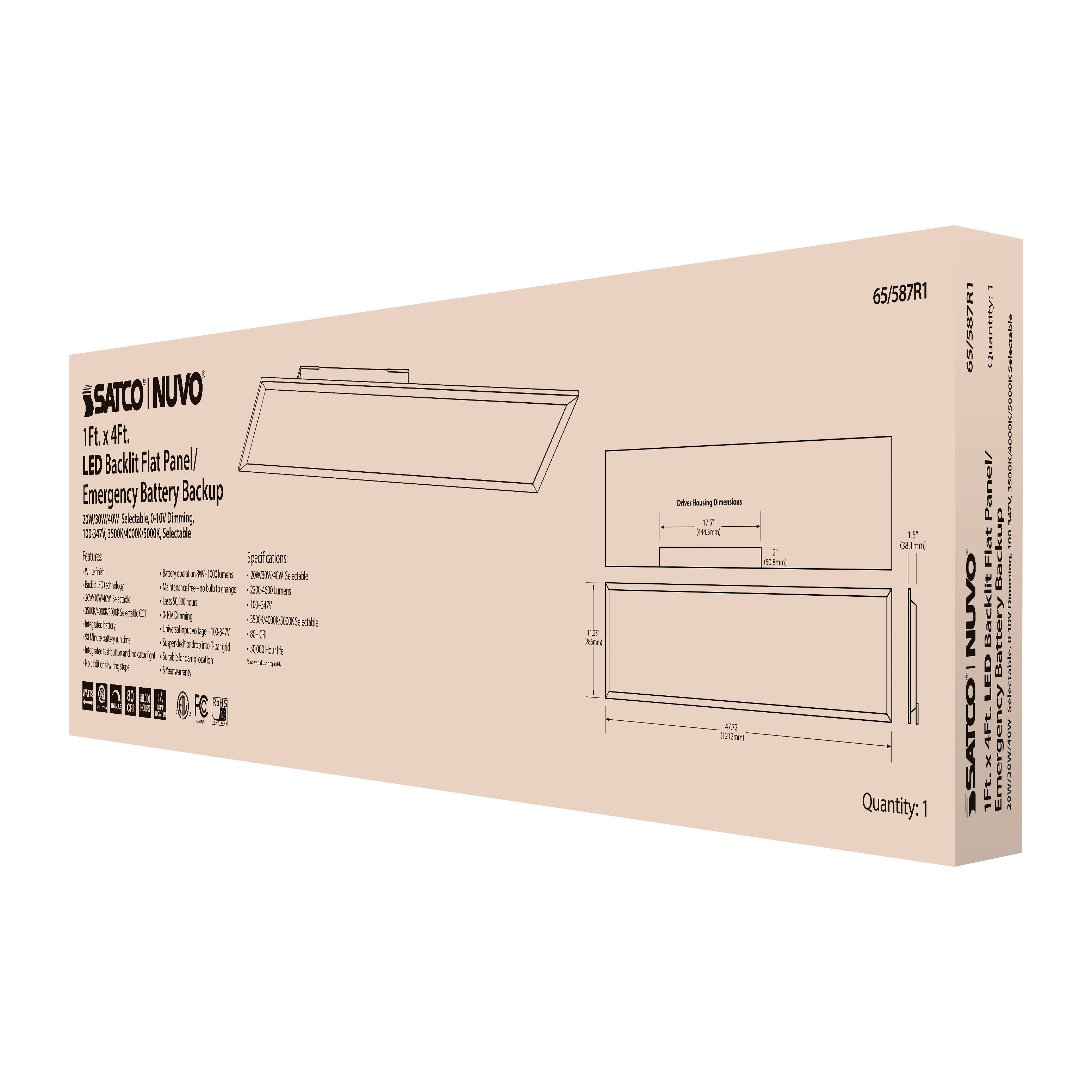 1X4 LED EM BACKLIT FLAT PANEL - 65-587R1