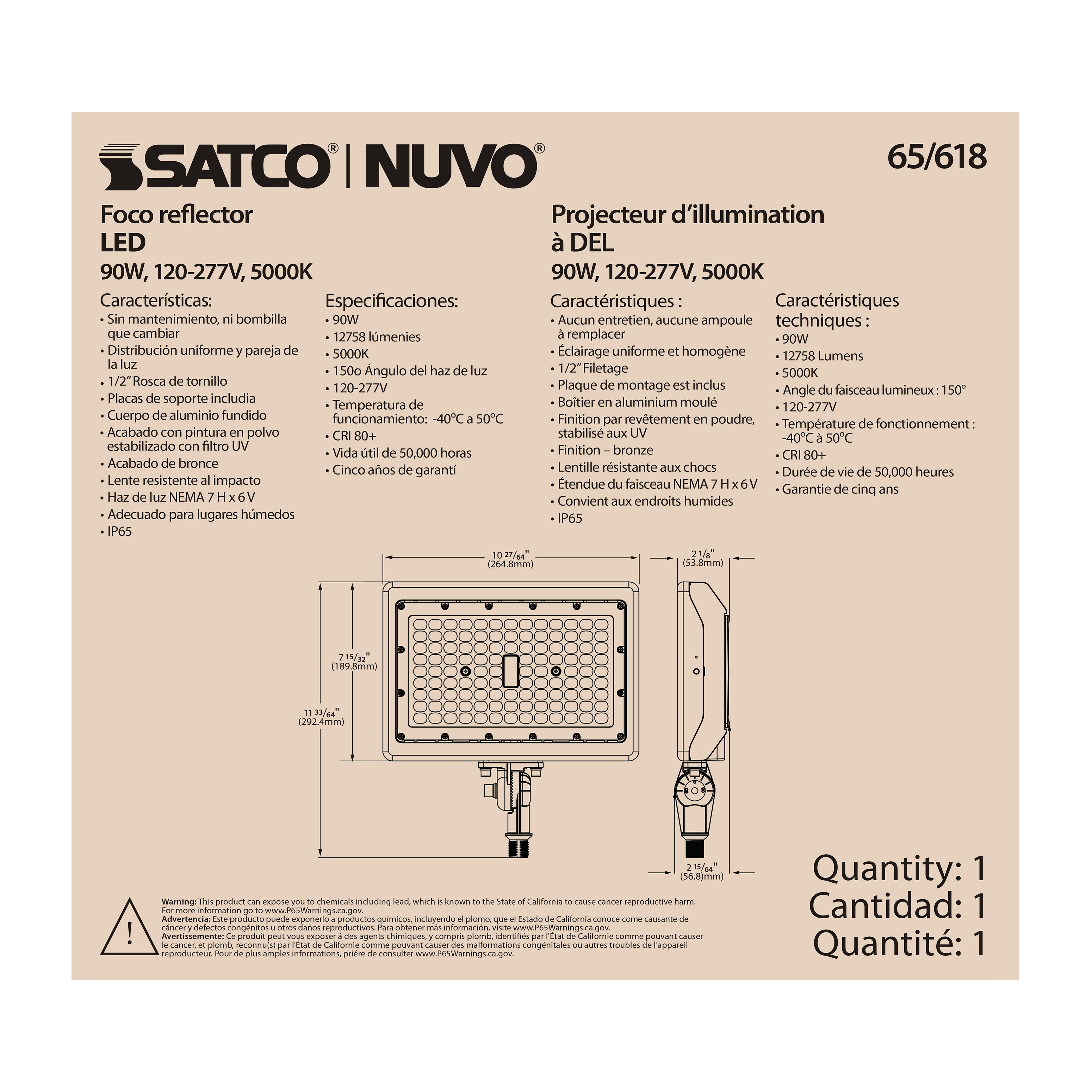 90W LED FLOOD LIGHT - 65-618