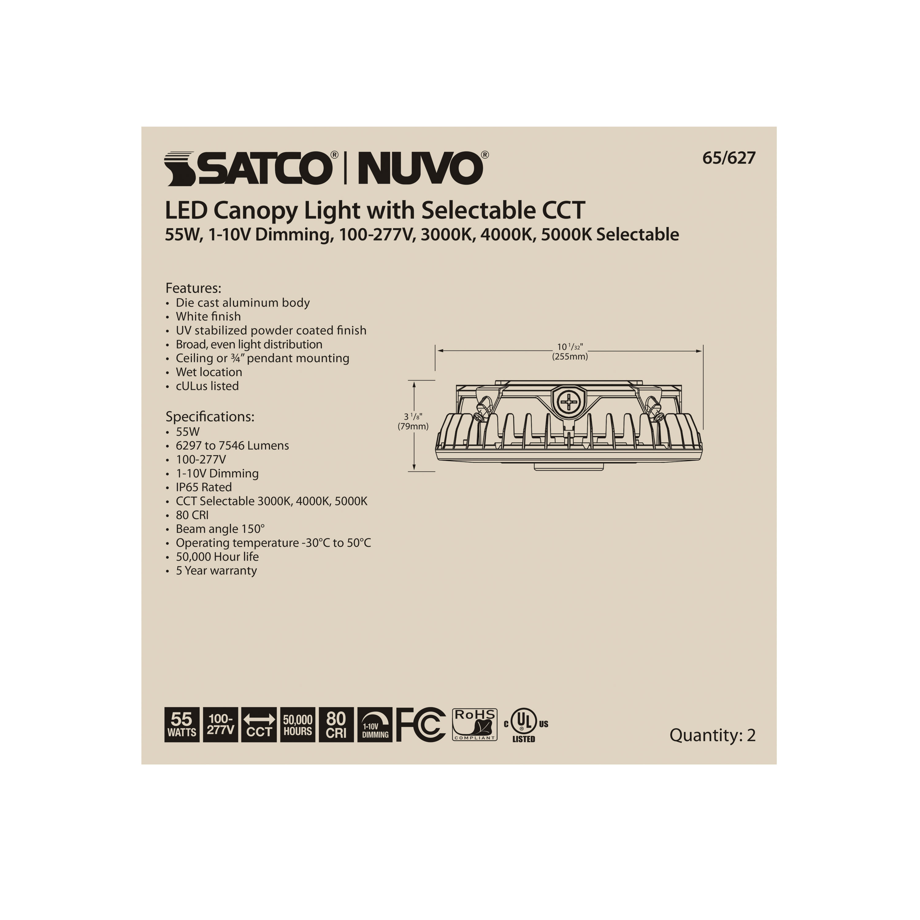 55W LED CANOPY LIGHT - 65-627