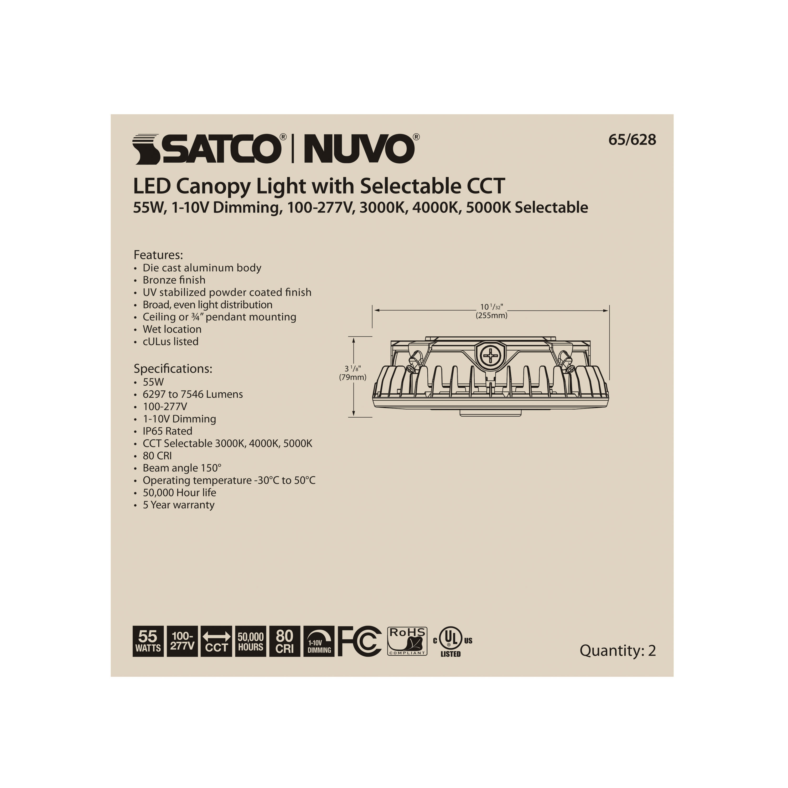 55W LED CANOPY LIGHT - 65-628