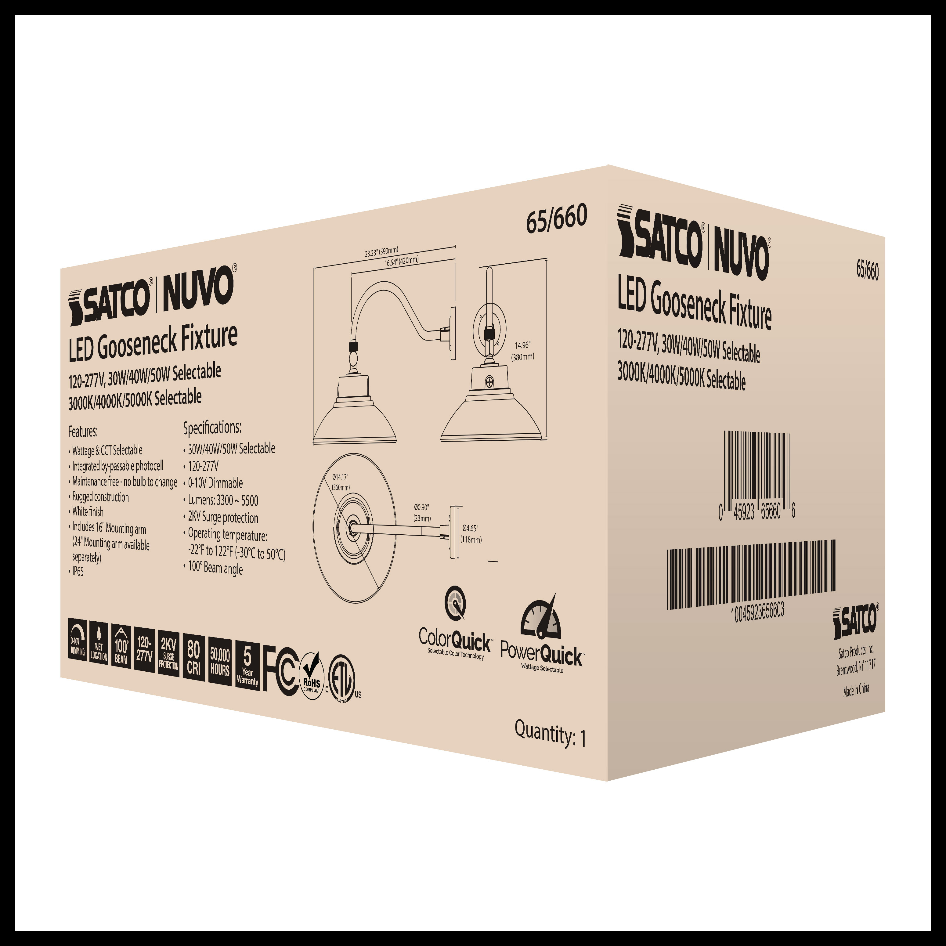 65-660 LED GOOSENECK WHITE FINISH