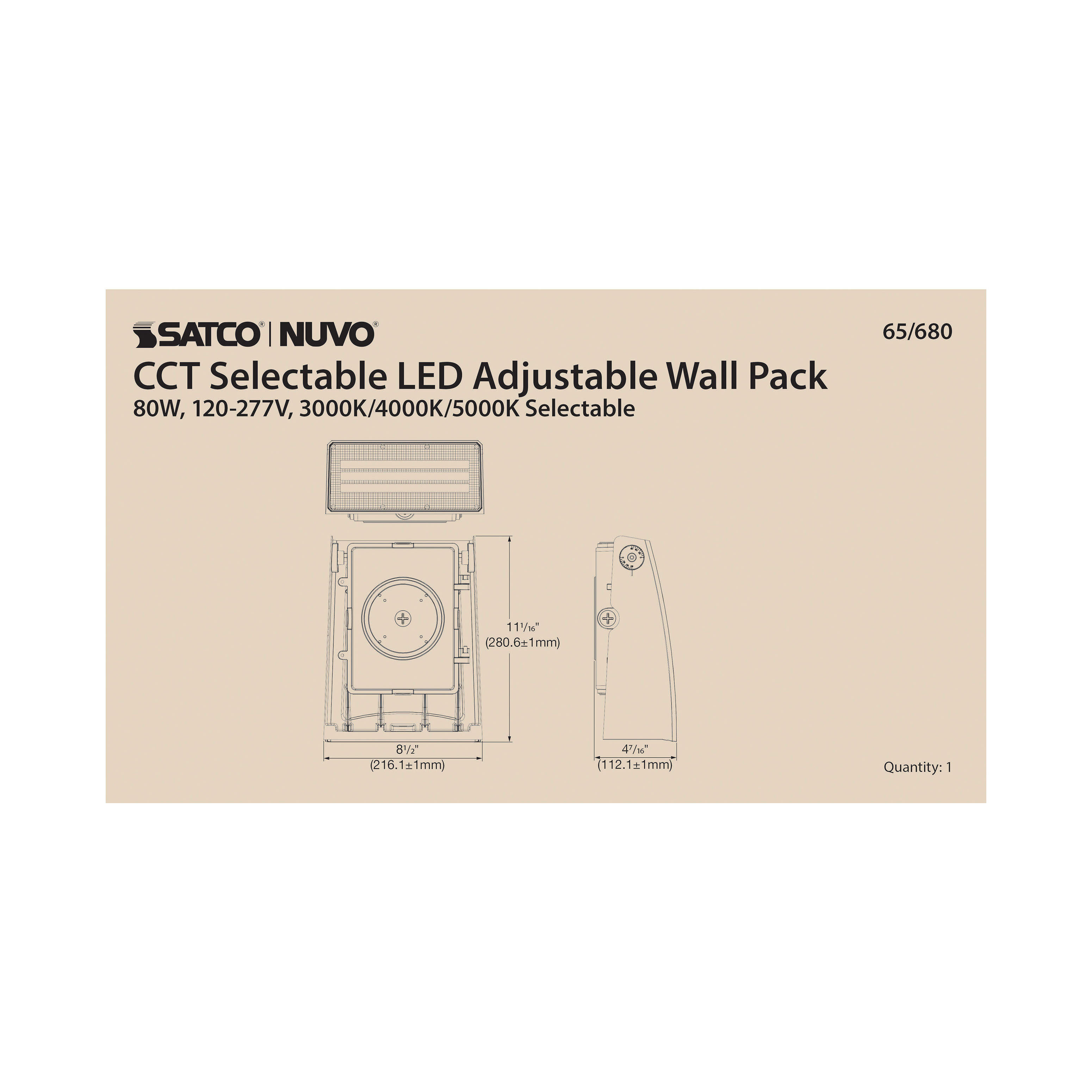 80W ADJUSTABLE WALL PACK - 65-680