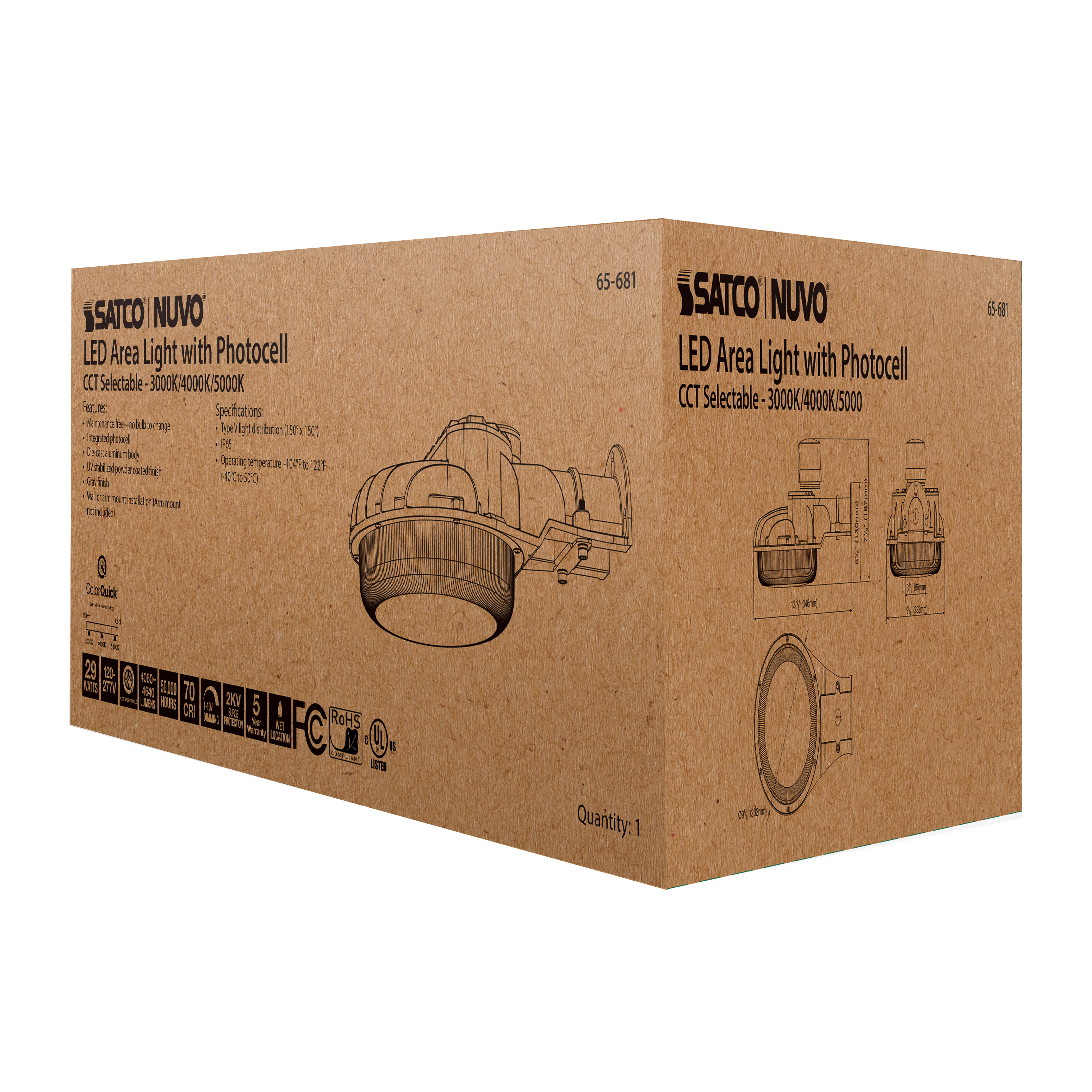 29W LED AREA LIGHT W/PHOTOCELL - 65-681