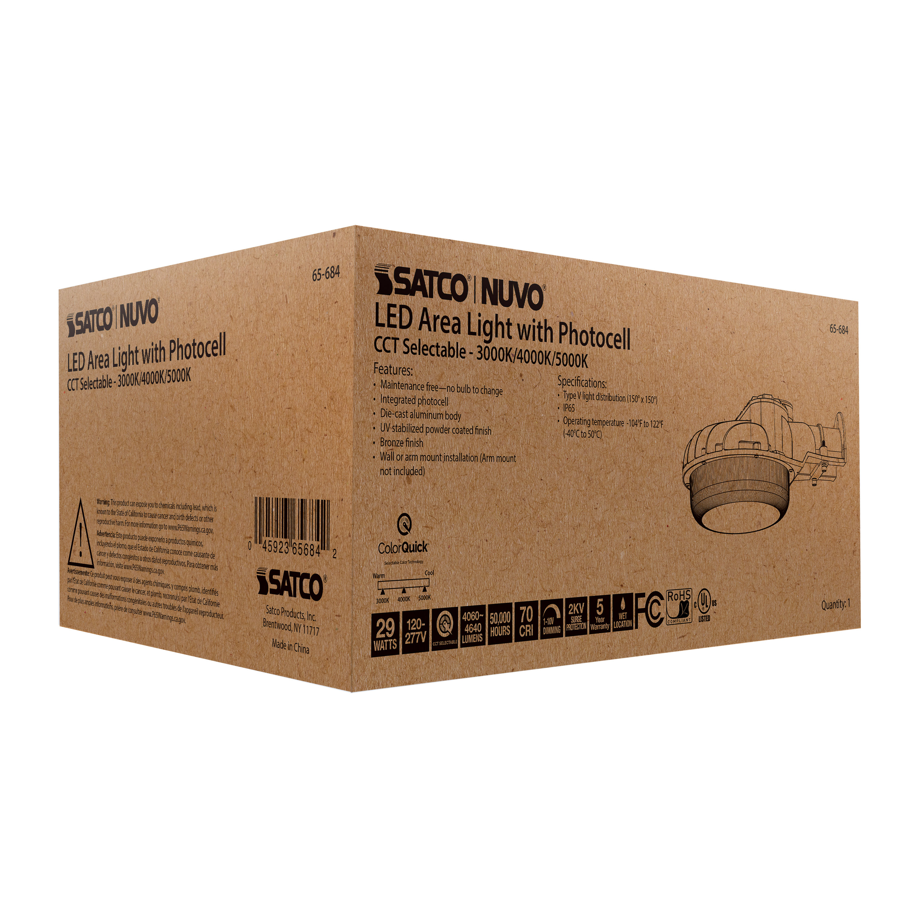 29W LED AREA LIGHT W/PHOTOCELL - 65-684