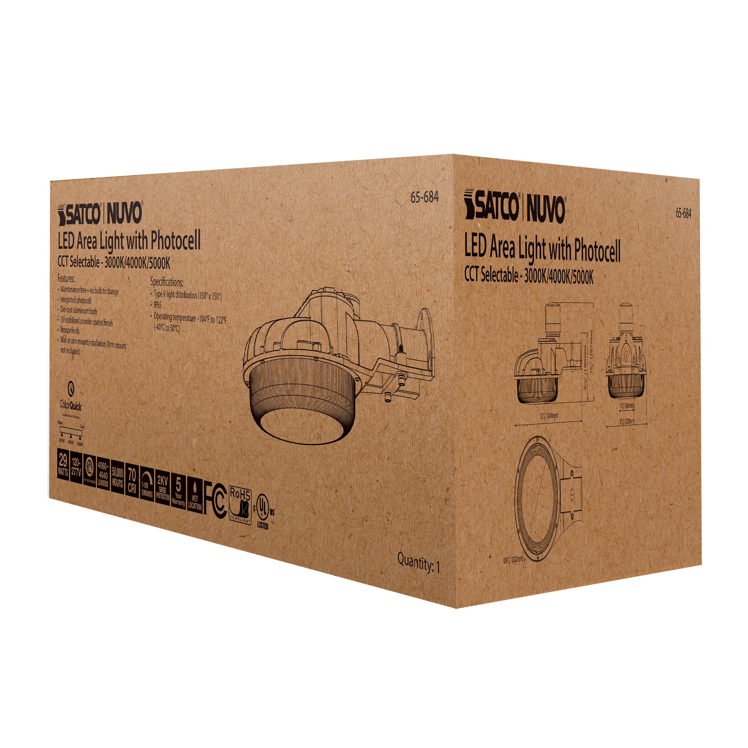 29W LED AREA LIGHT W/PHOTOCELL - 65-684