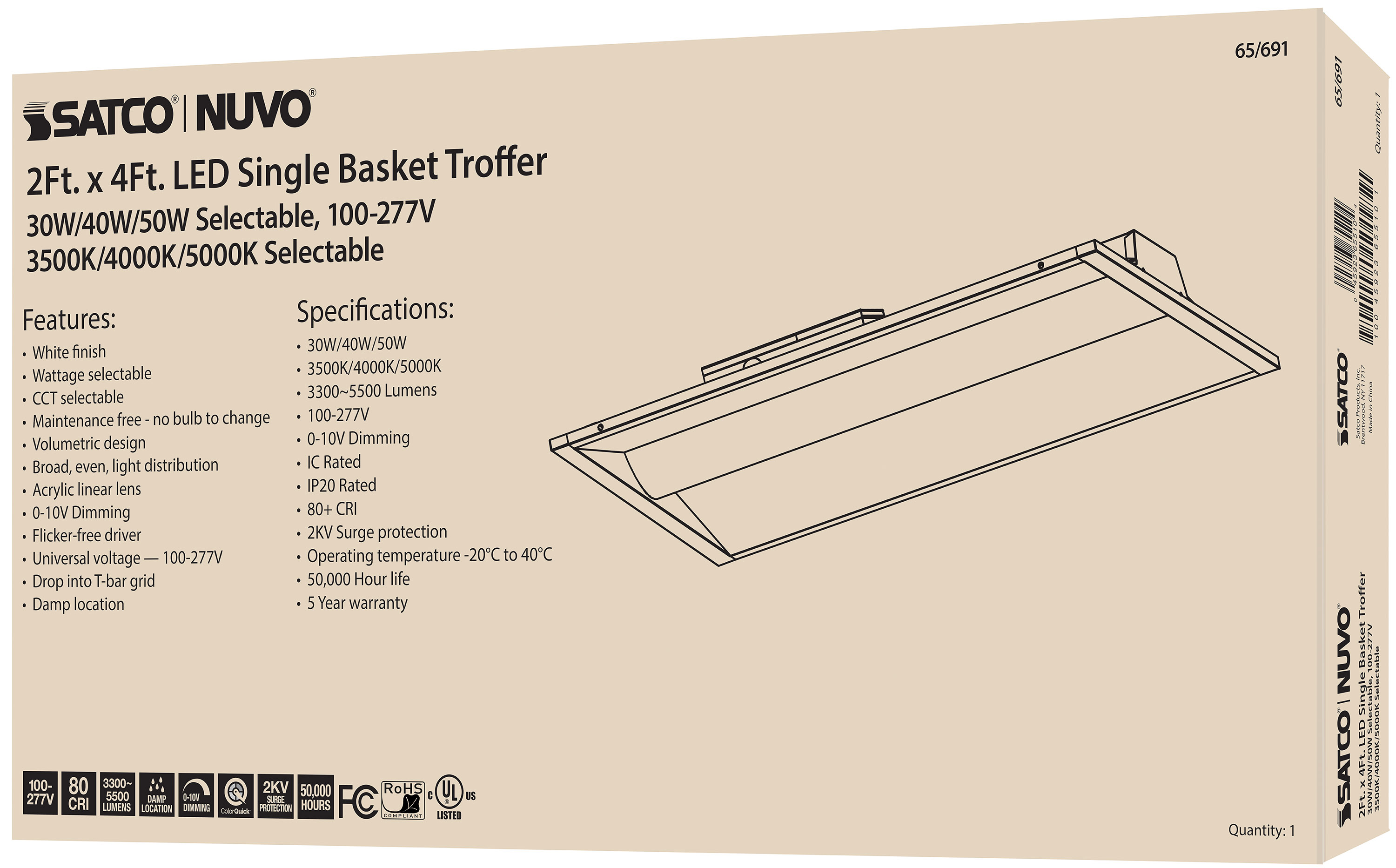 2X4 SINGLE BASKET TROFFER - 65-691