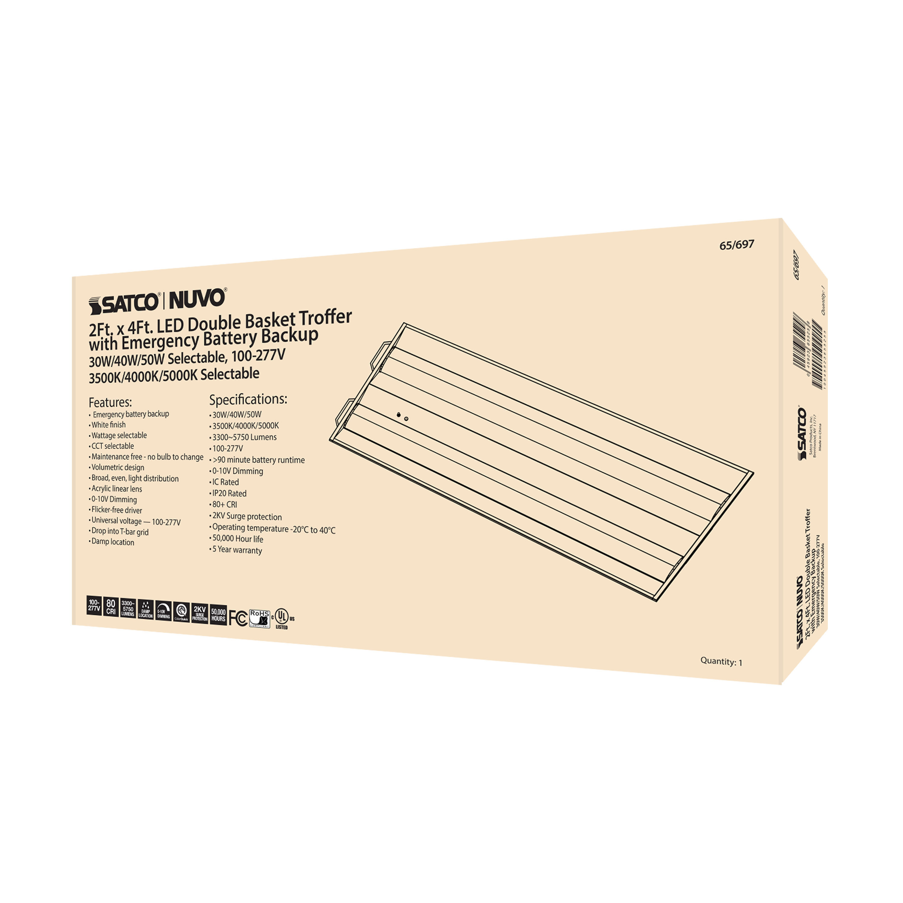 2X4 EM DOUBLE BASKET TROFFER - 65-697