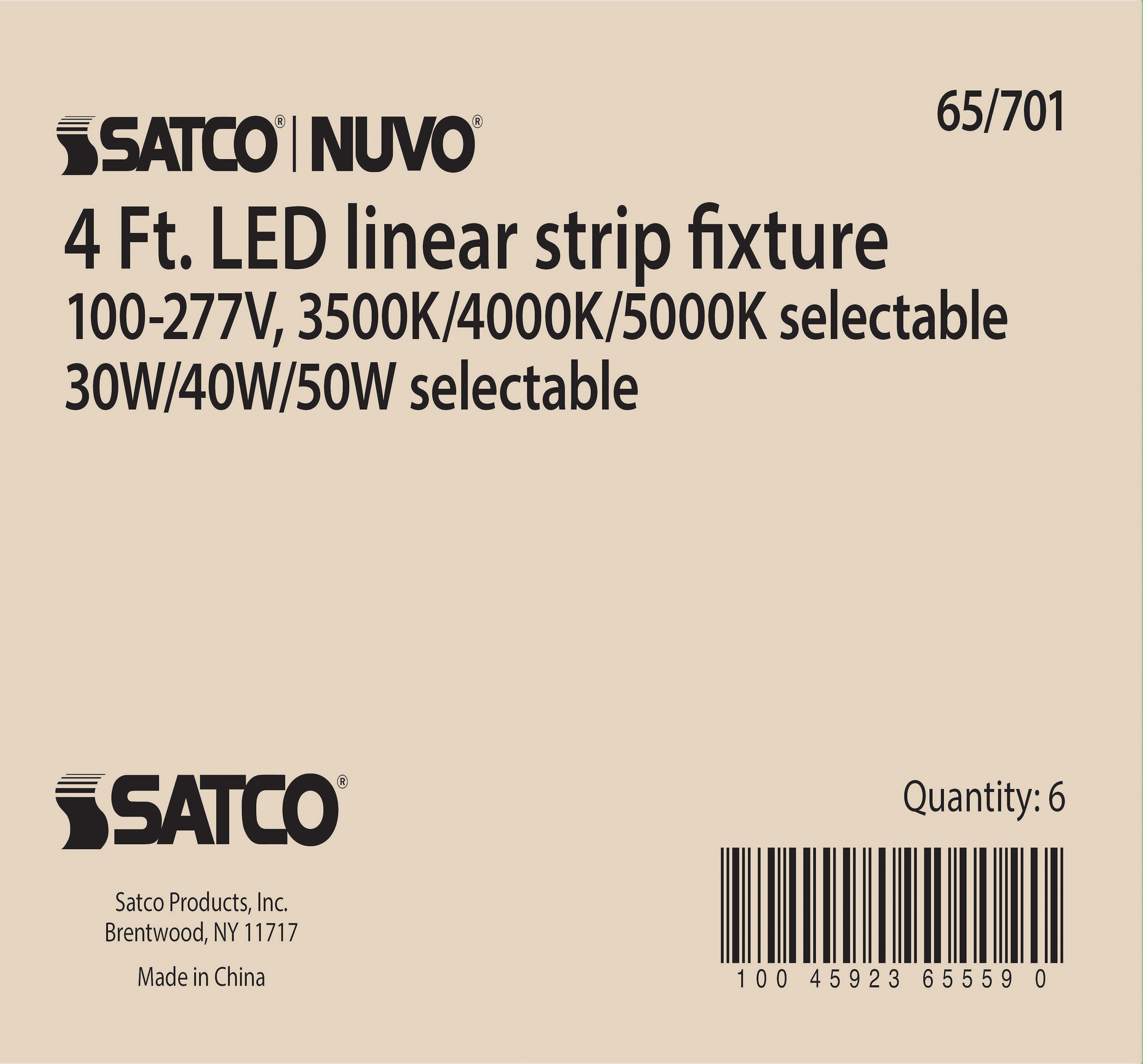 4' LINEAR STRIP WHITE FINISH - 65-701