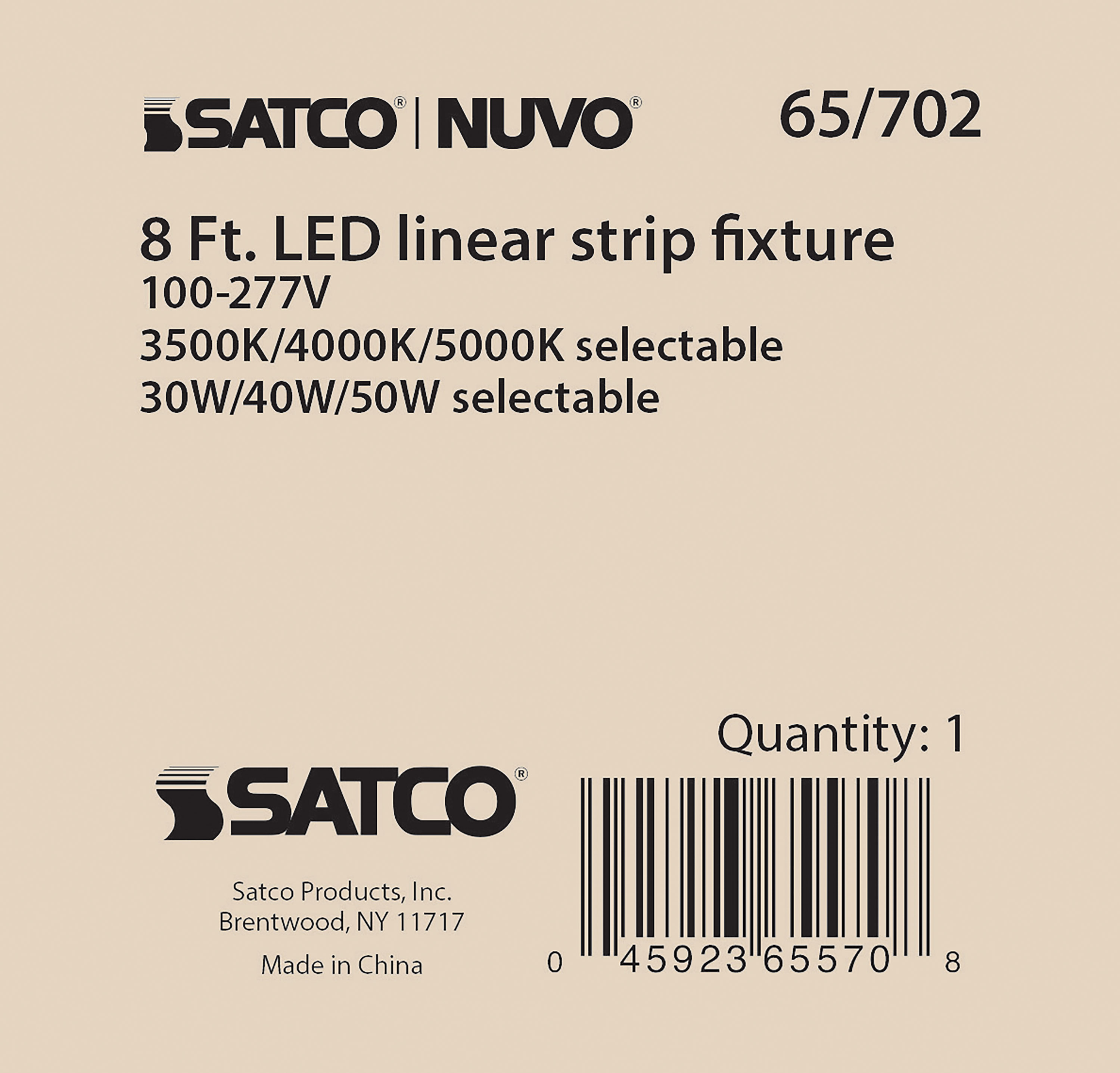 8' LINEAR STRIP WHITE FINISH - 65-702