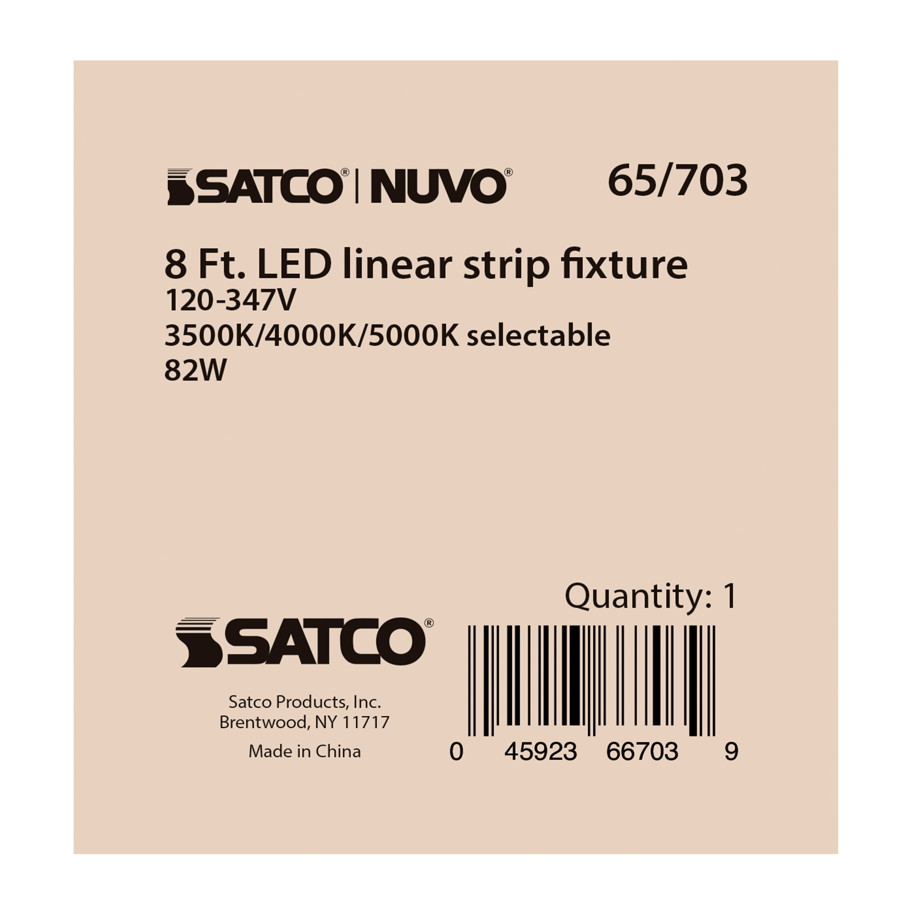 8'LINEAR STRIP WHITE FINISH - 65-703