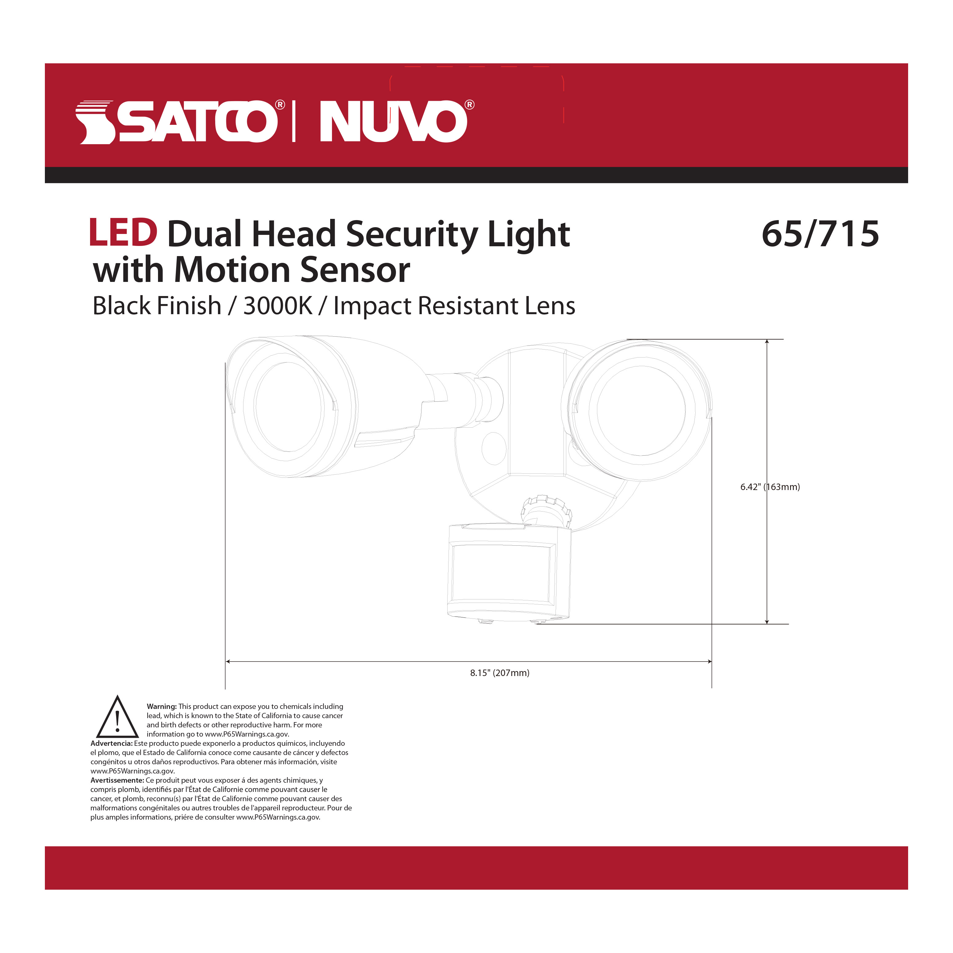 LED 2 BULLET HEAD SECURITY LGT - 65-715