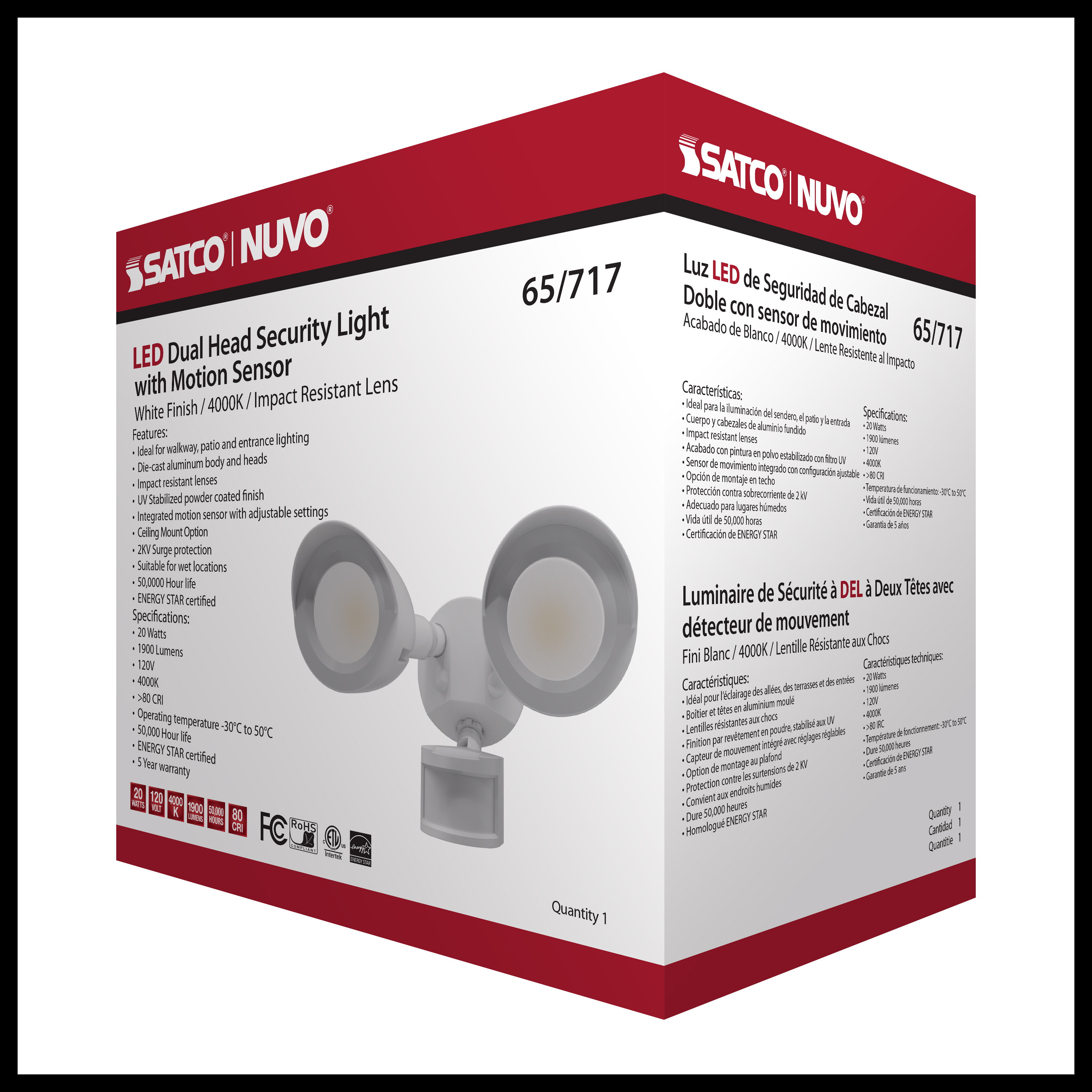 LED 2 BULLET HEAD SECURITY LGT - 65-717