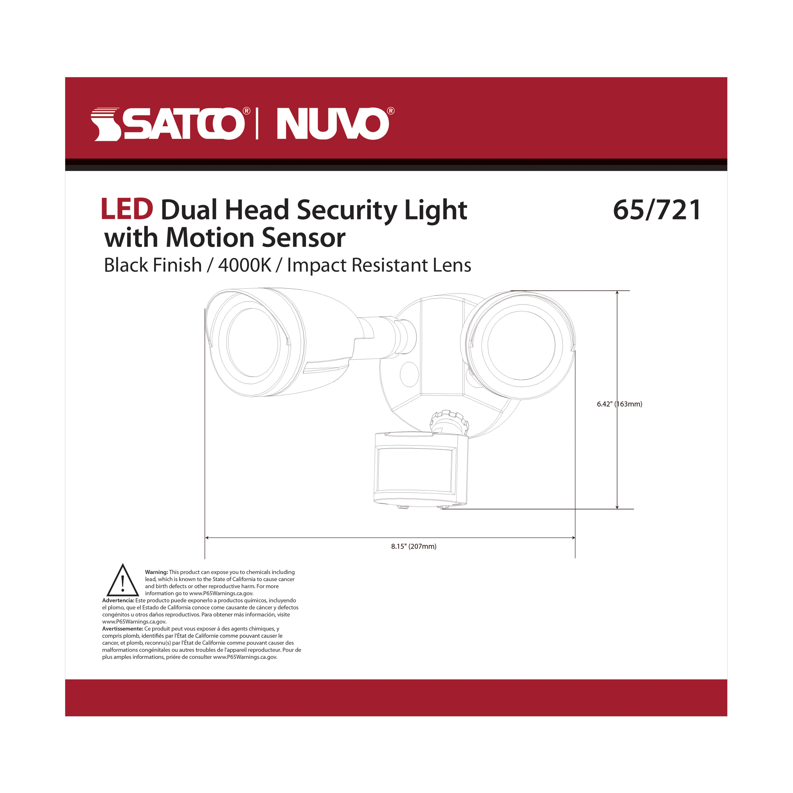LED 2 BULLET HEAD SECURITY LGT - 65-721