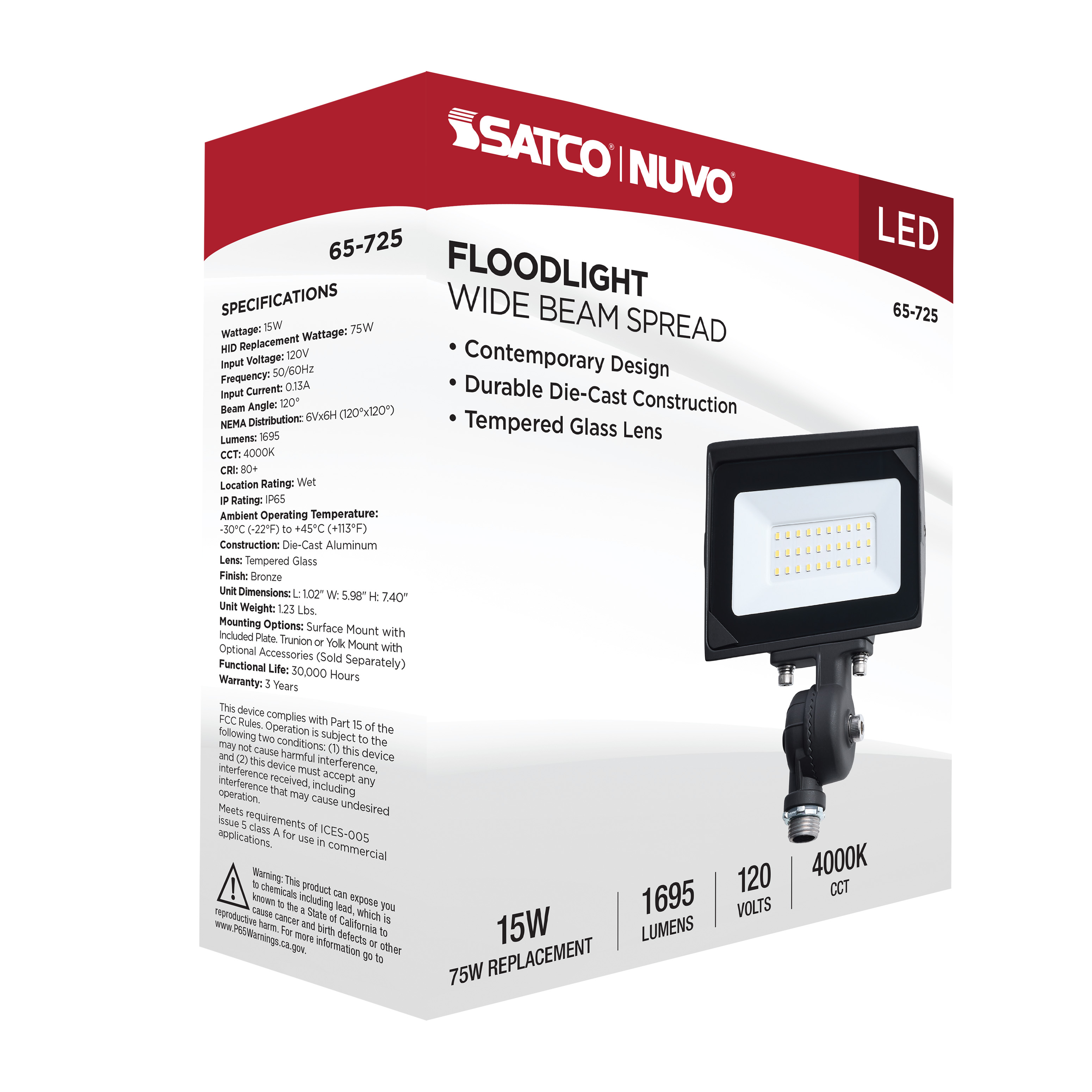 DOBFL15W/LED/840/BZ/ND120V - 65-725