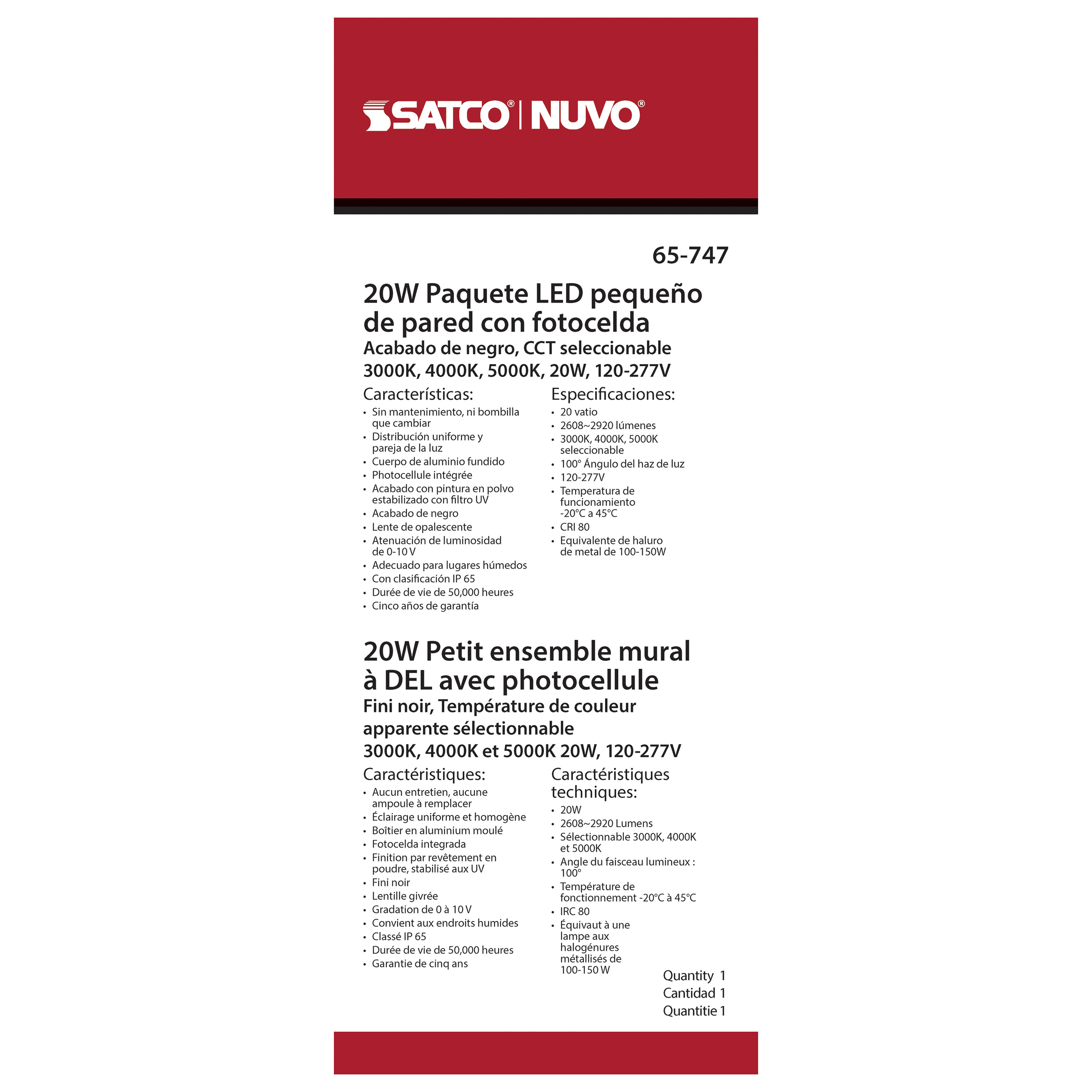 LED SMALL WALL PACK W/PHOTOCEL - 65-747