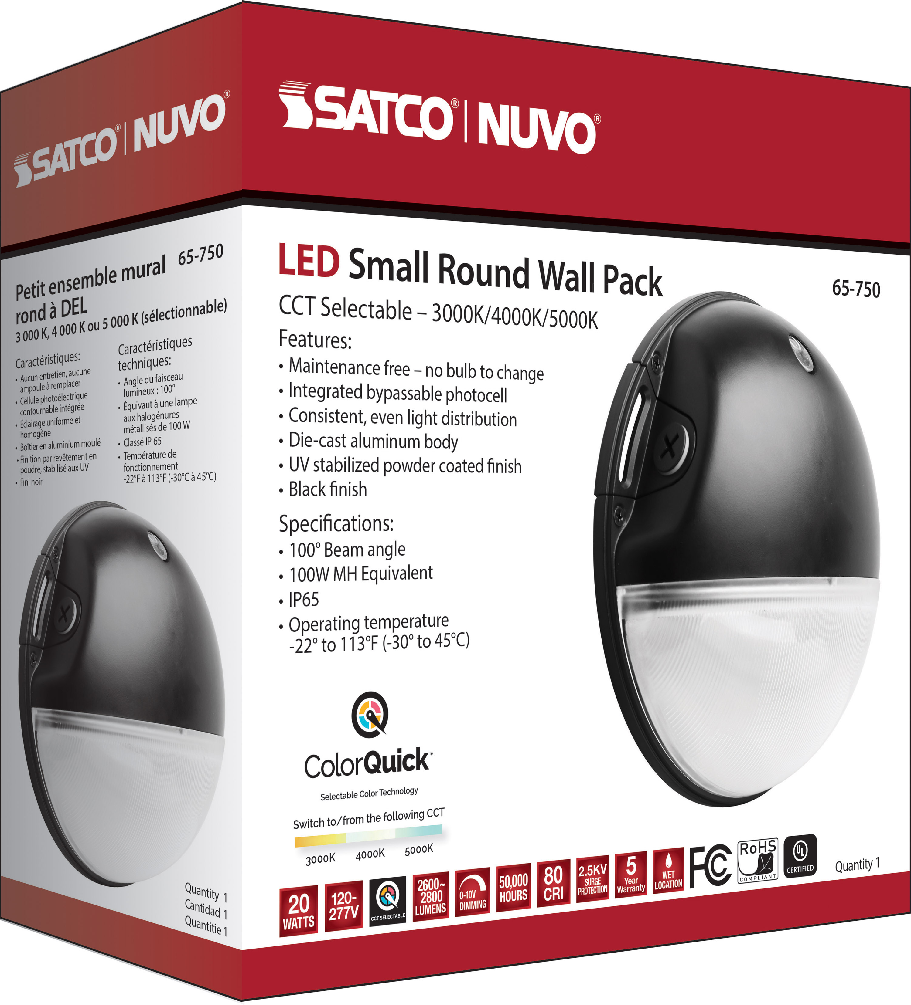 LED SMALL 20W ROUND WALL PACK - 65-750