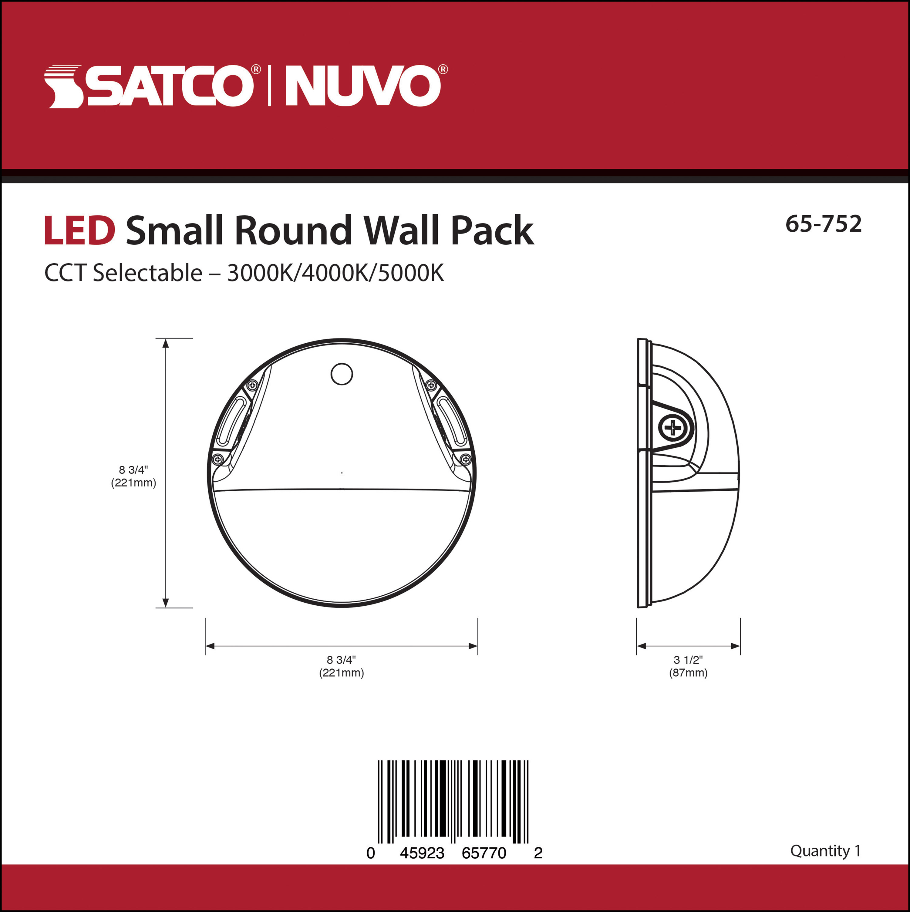 LED SMALL 20W ROUND WALL PACK - 65-752
