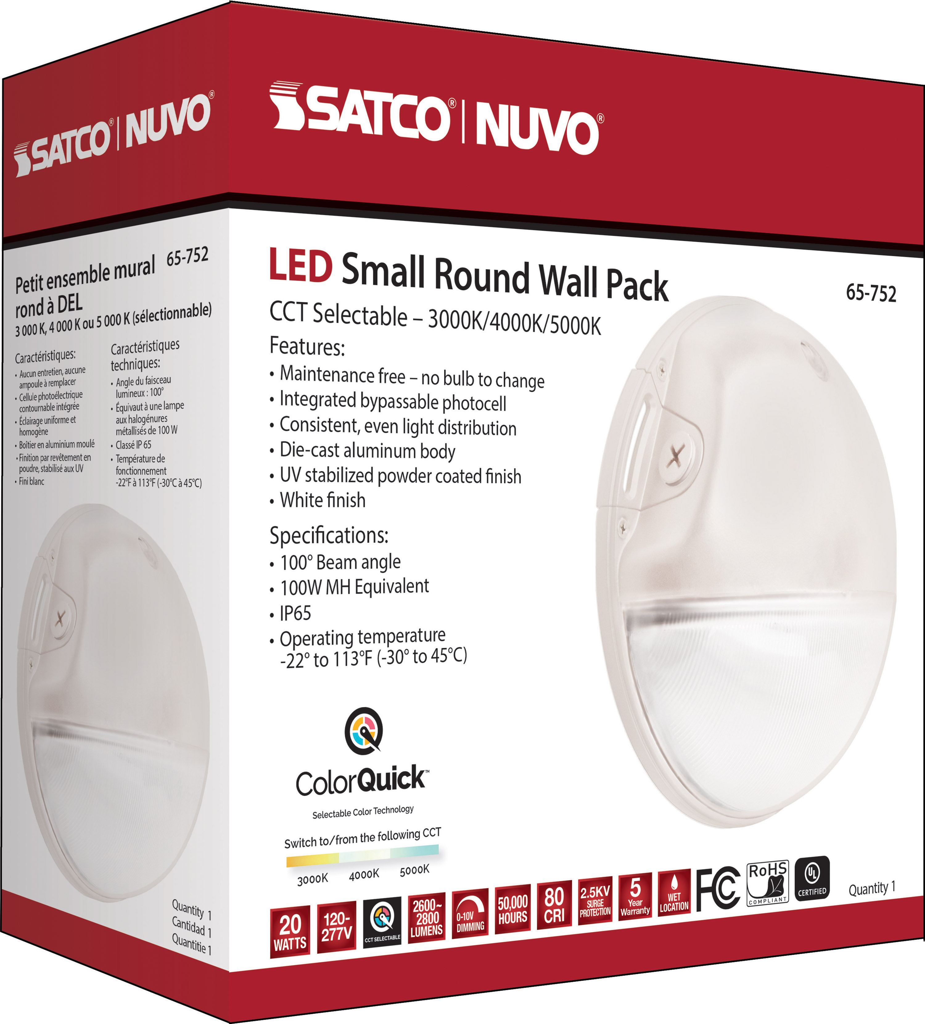 LED SMALL 20W ROUND WALL PACK - 65-752