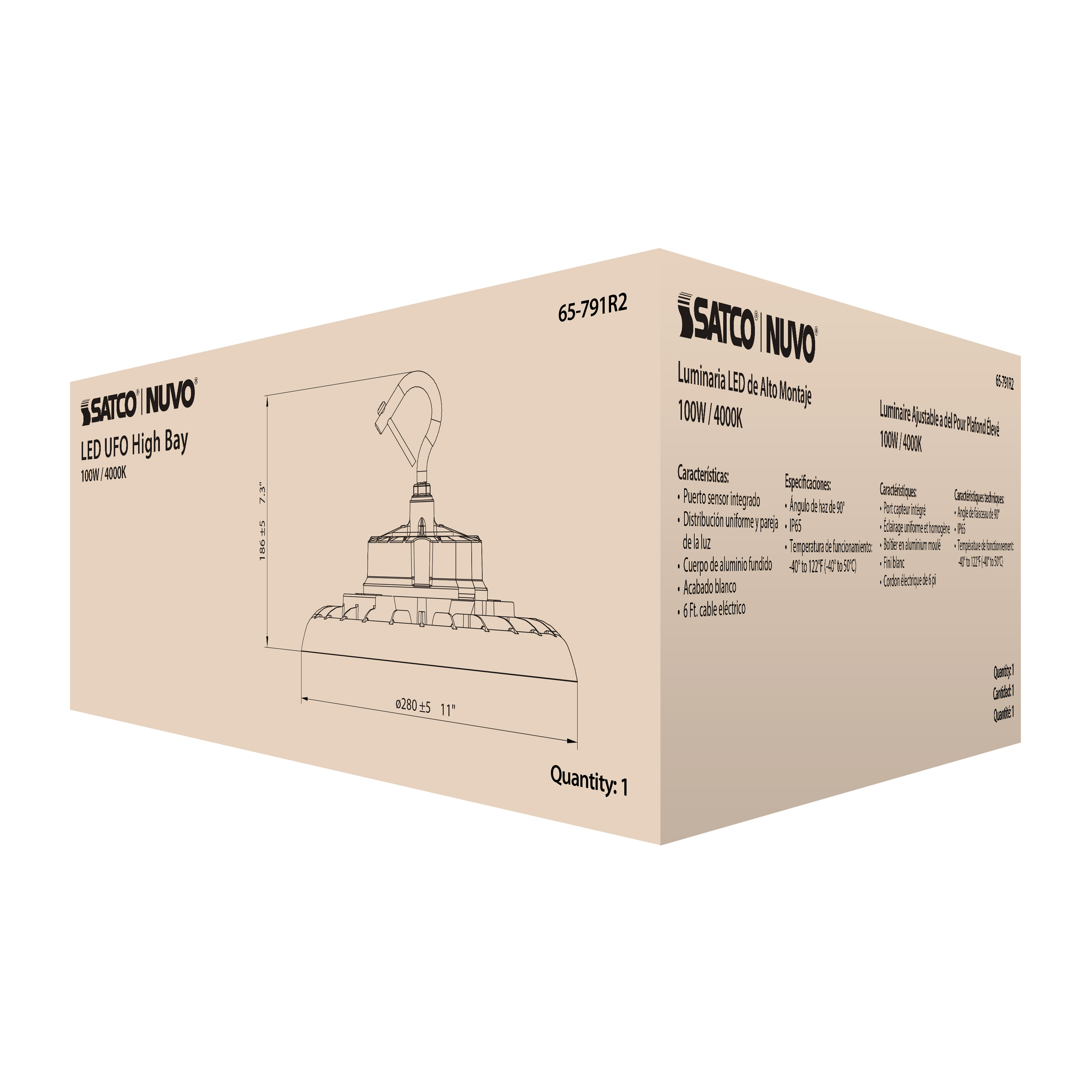 LED UFO HIGHBAY 100W/4000K - 65-791R2