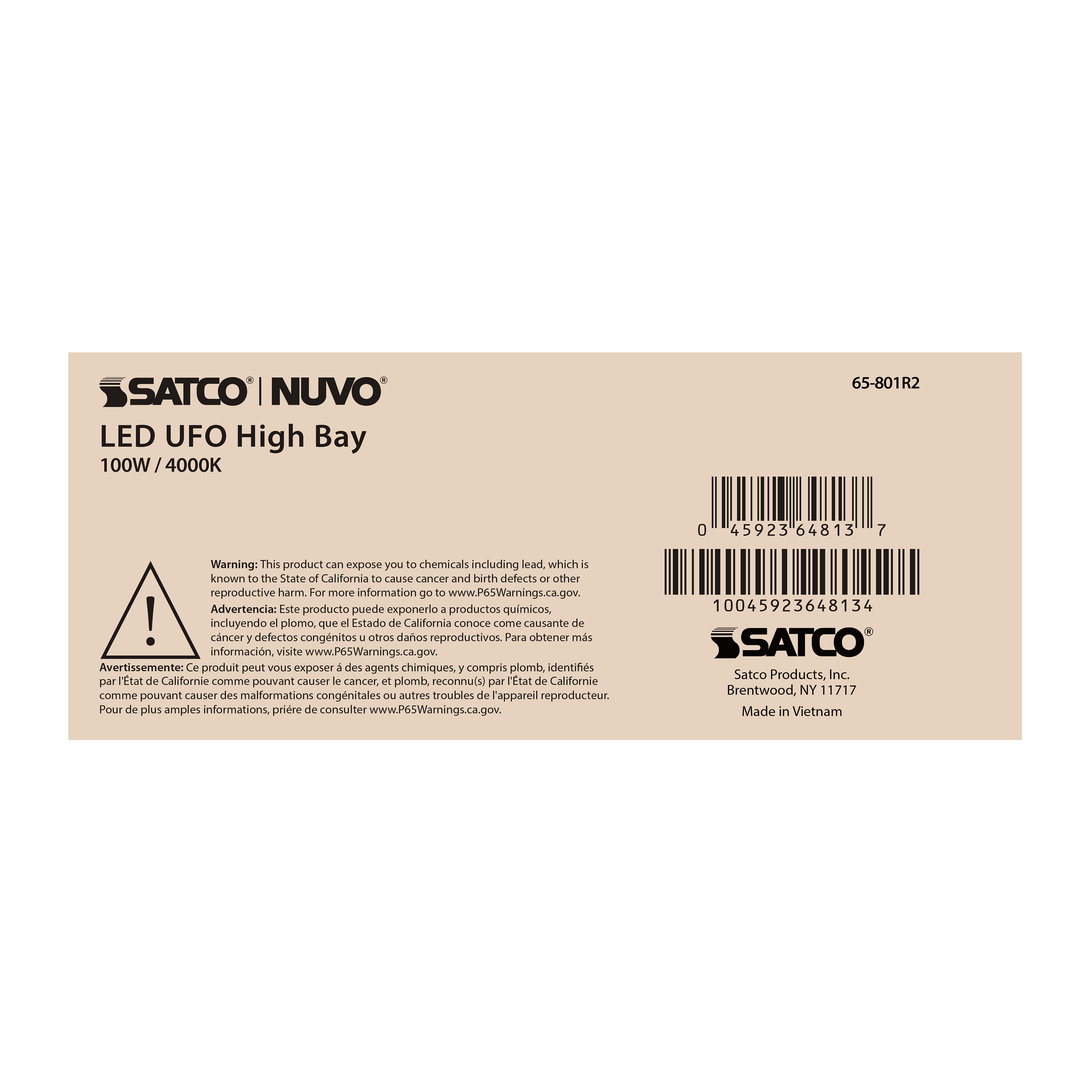 LED UFO HIGHBAY 100W/4000K - 65-801R2