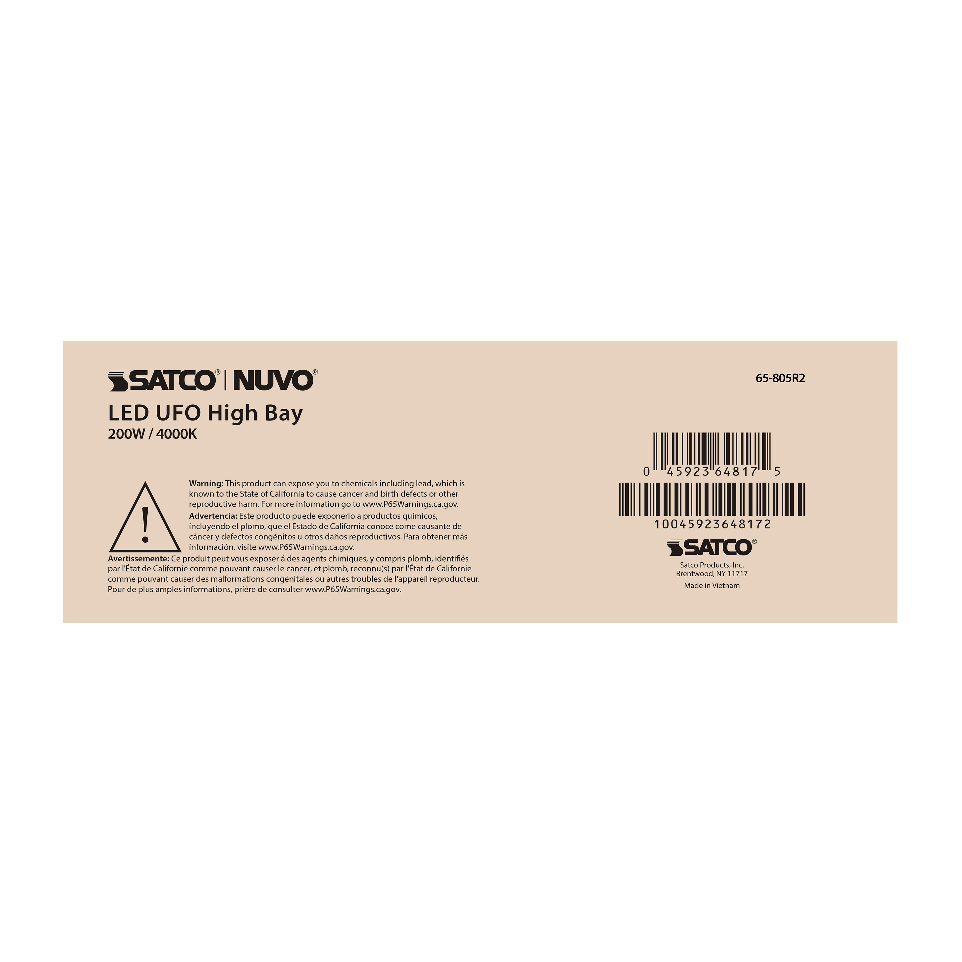 LED UFO HIGHBAY 200W/4000K - 65-805R2