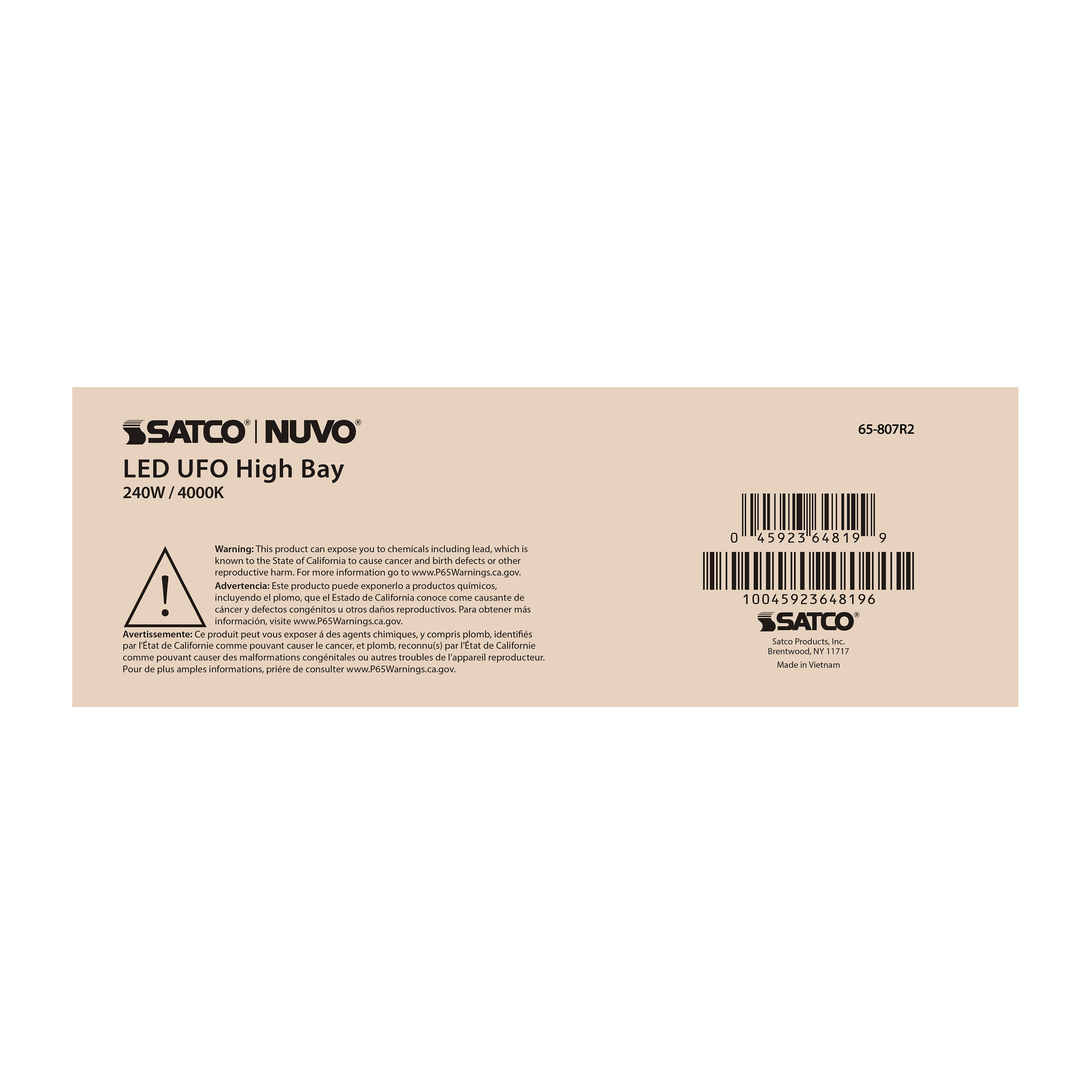 LED UFO HIGHBAY 240W/4000K - 65-807R2