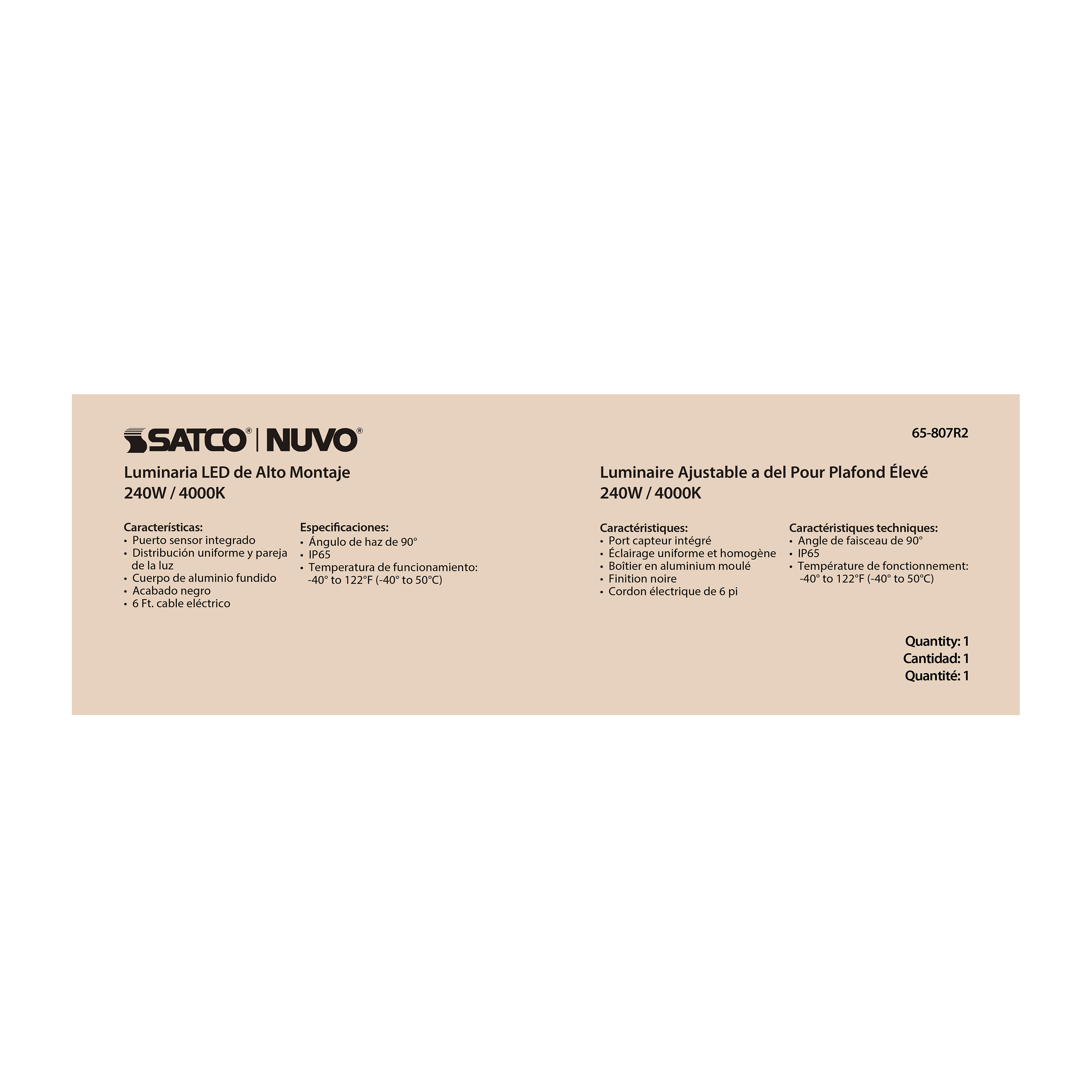 LED UFO HIGHBAY 240W/4000K - 65-807R2