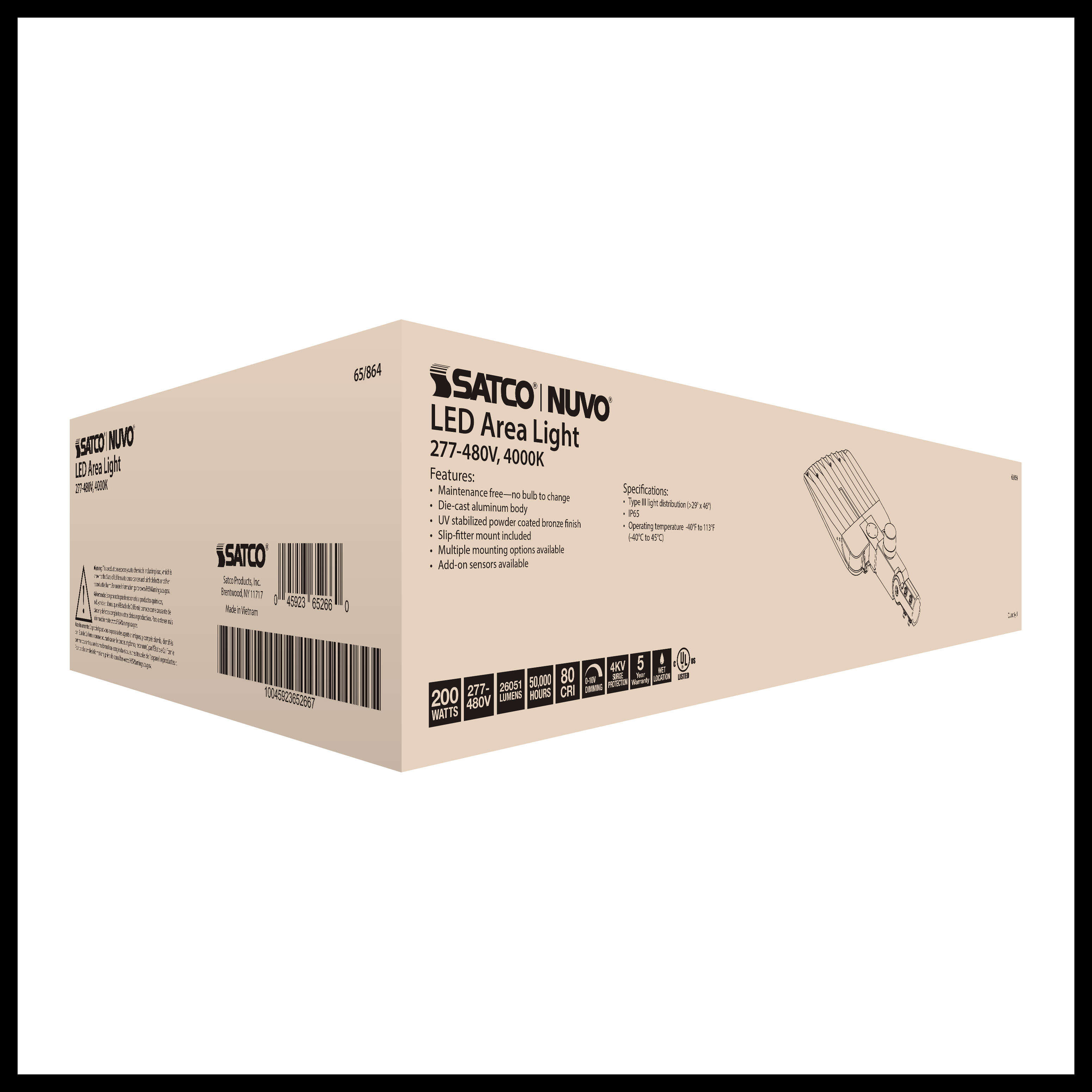 200W LED AREA LIGHT TYPE III - 65-864