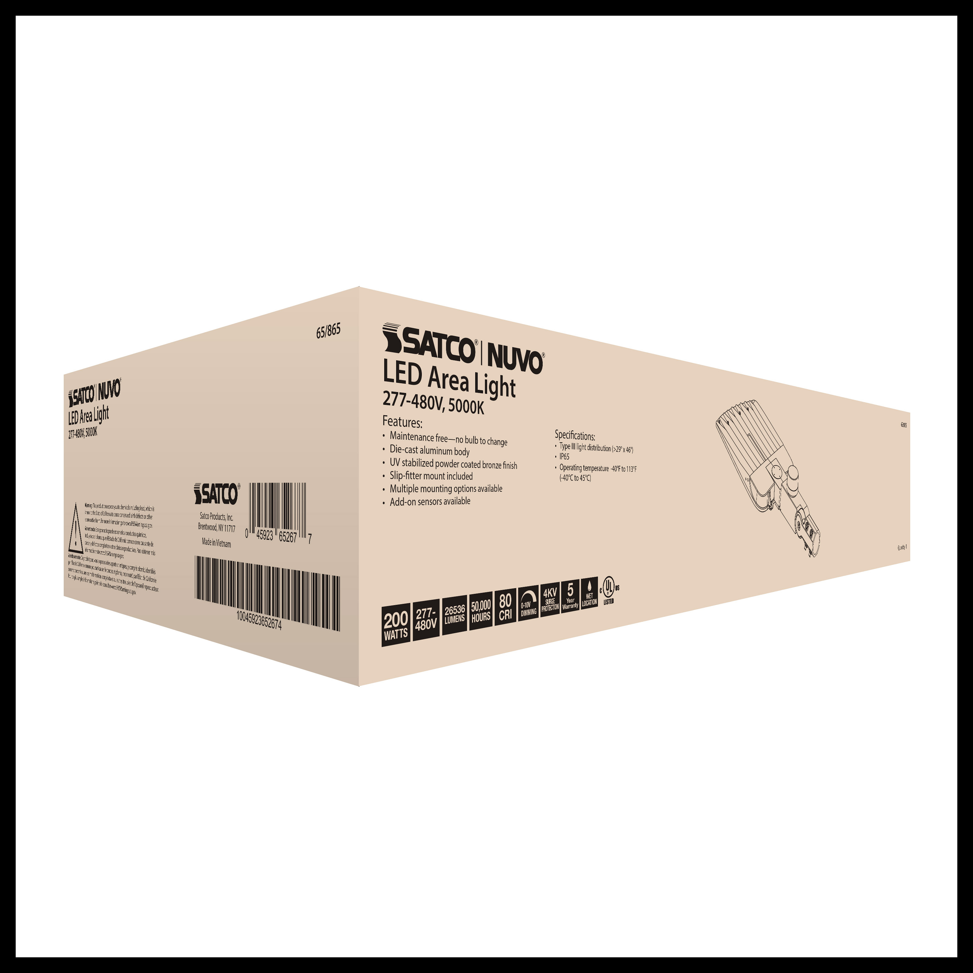 200W LED AREA LIGHT TYPE III - 65-865