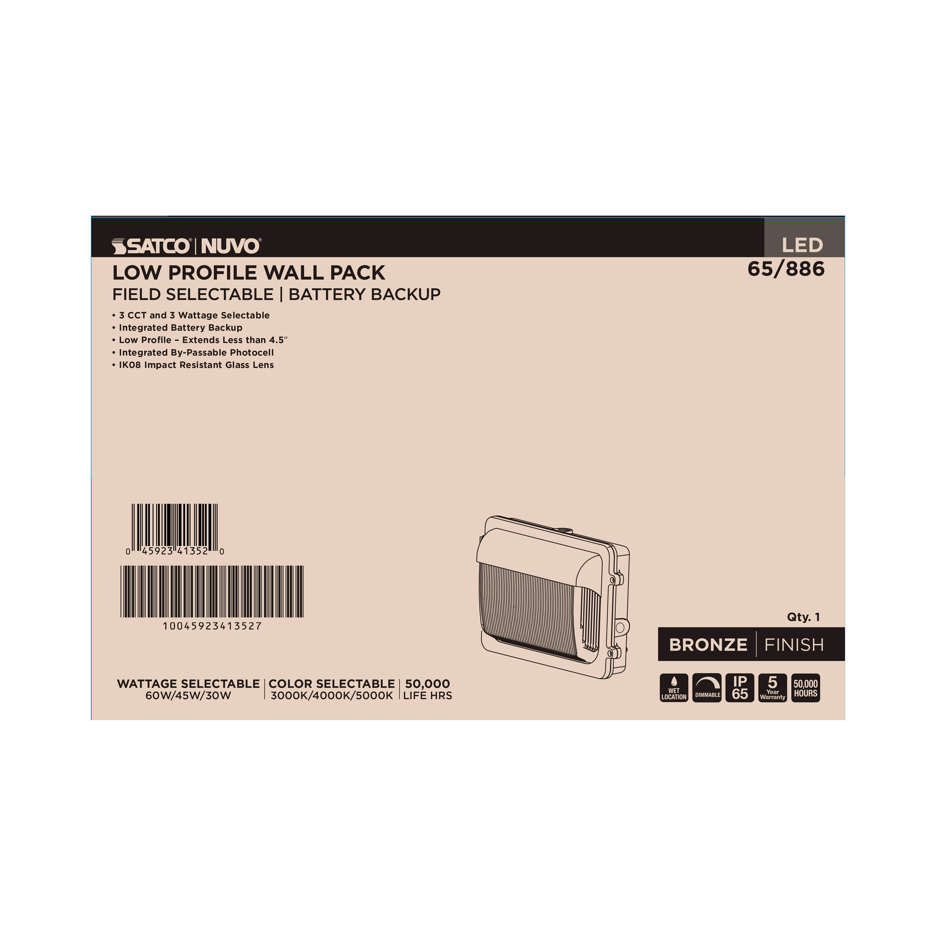 LED EM LOW PRO WALL PACK - 65-886