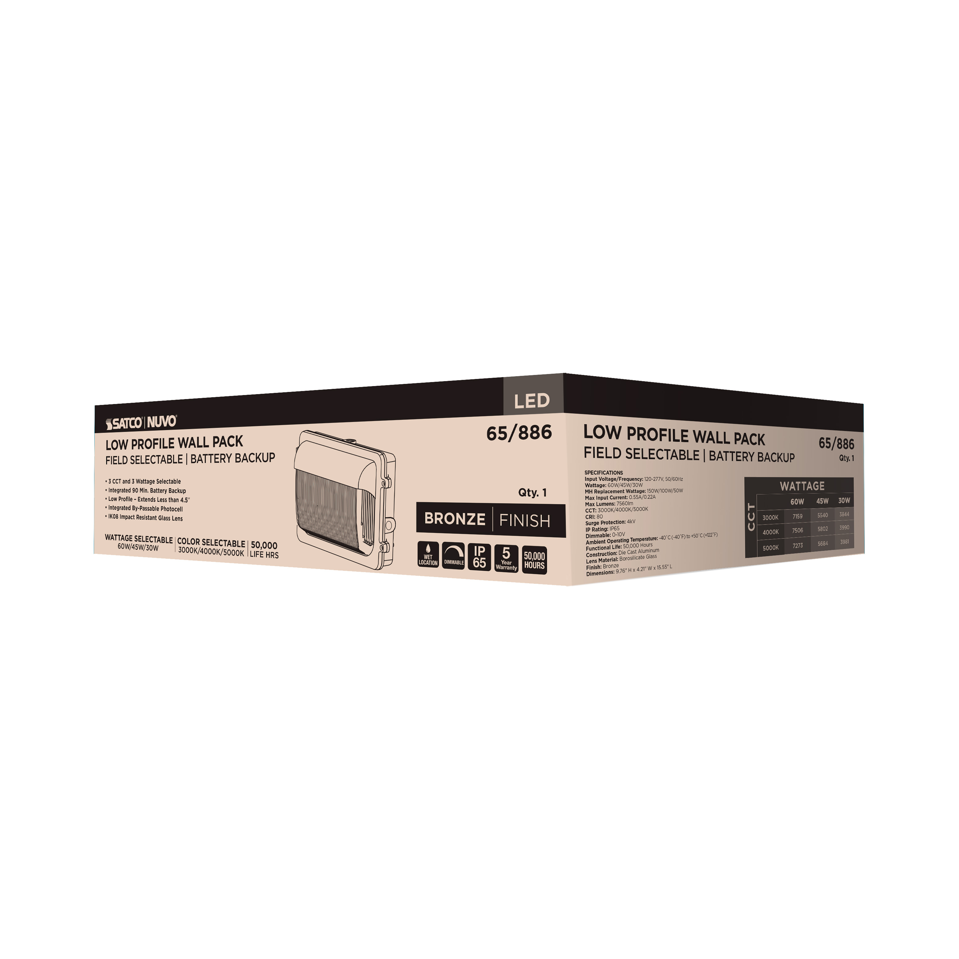 LED EM LOW PRO WALL PACK - 65-886