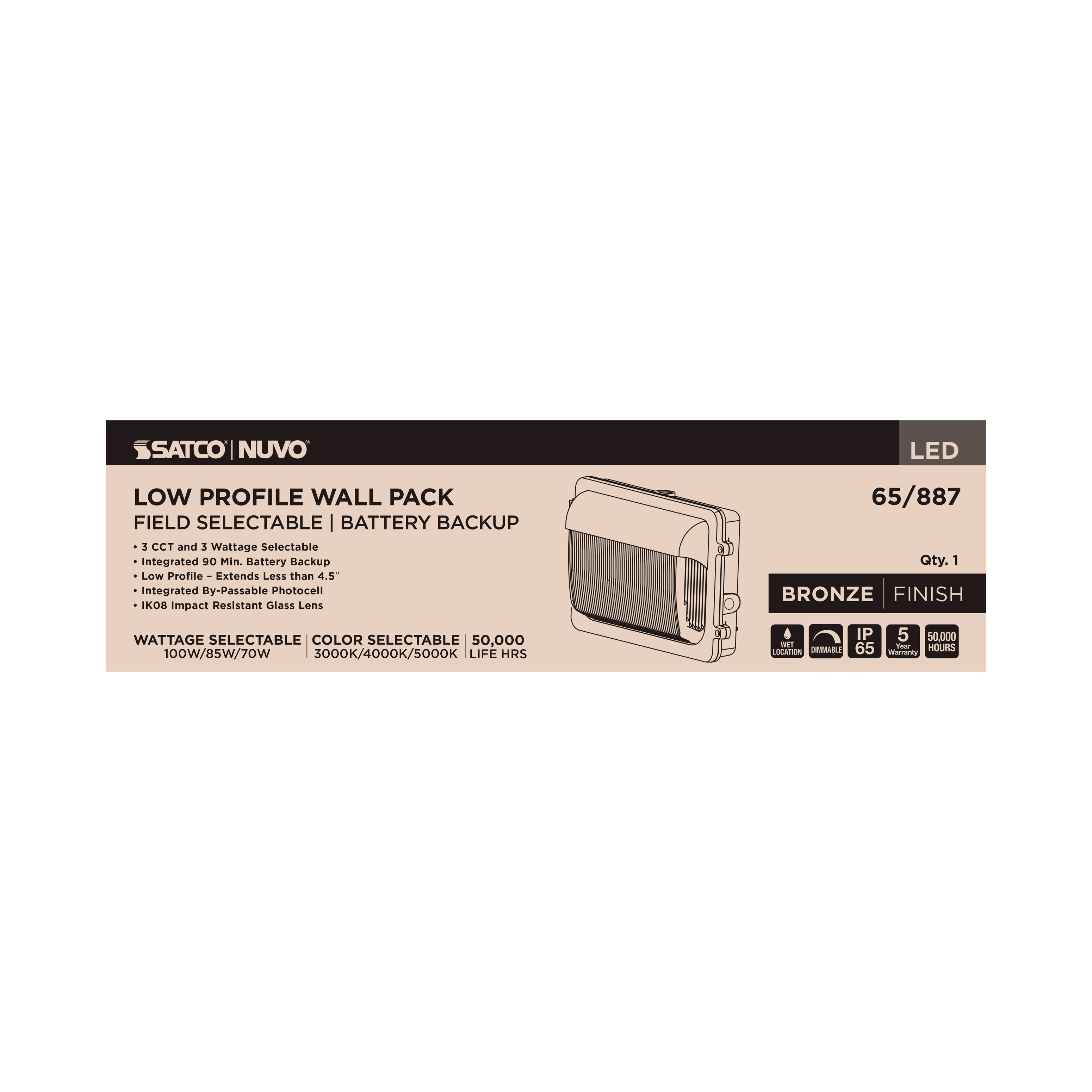 LED EM LOW PRO WALL PACK - 65-887
