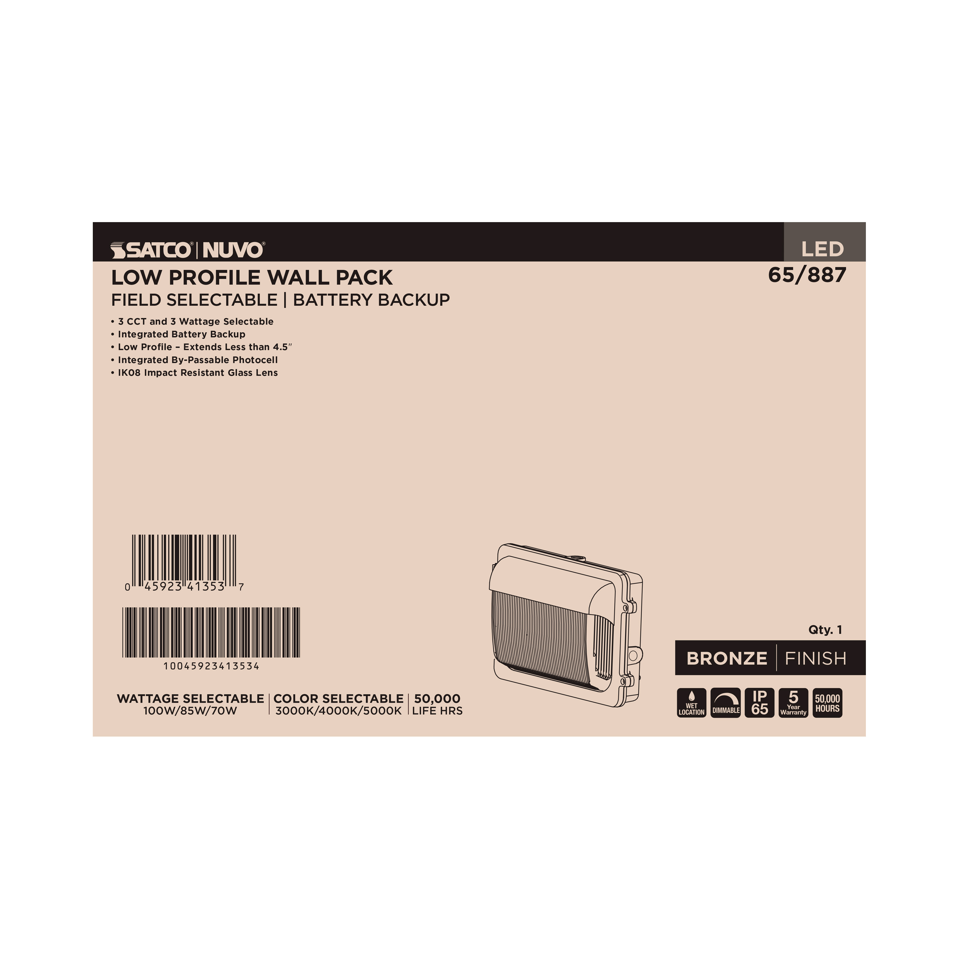 LED EM LOW PRO WALL PACK - 65-887