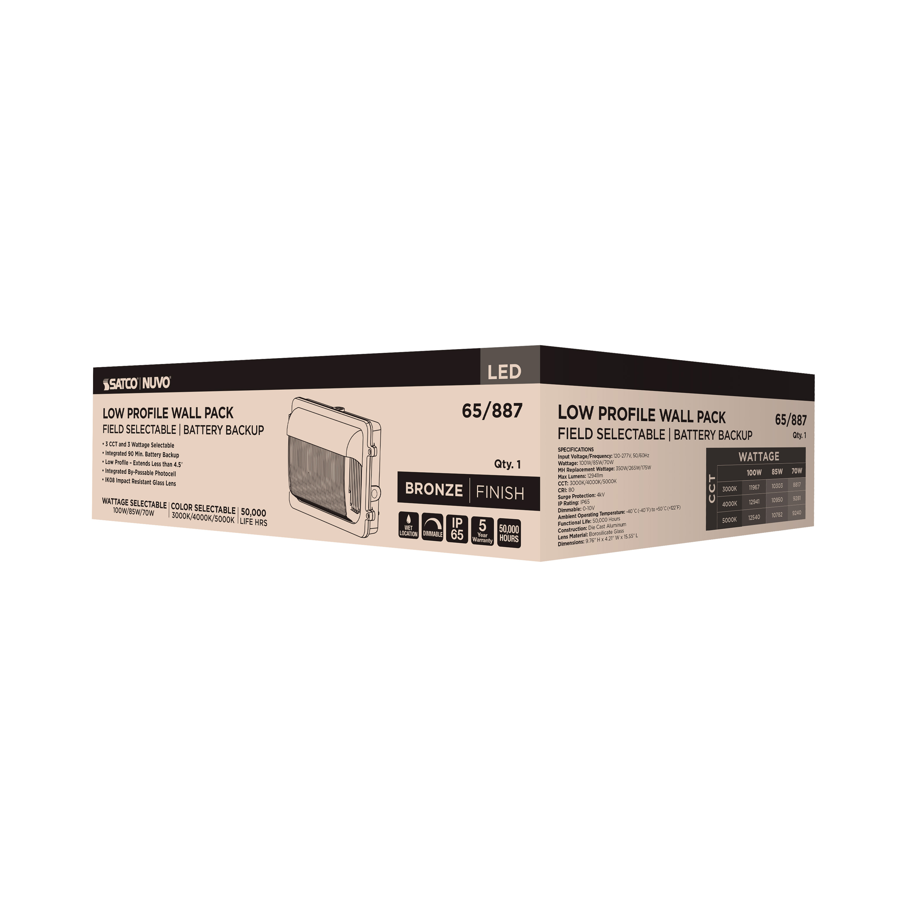 LED EM LOW PRO WALL PACK - 65-887