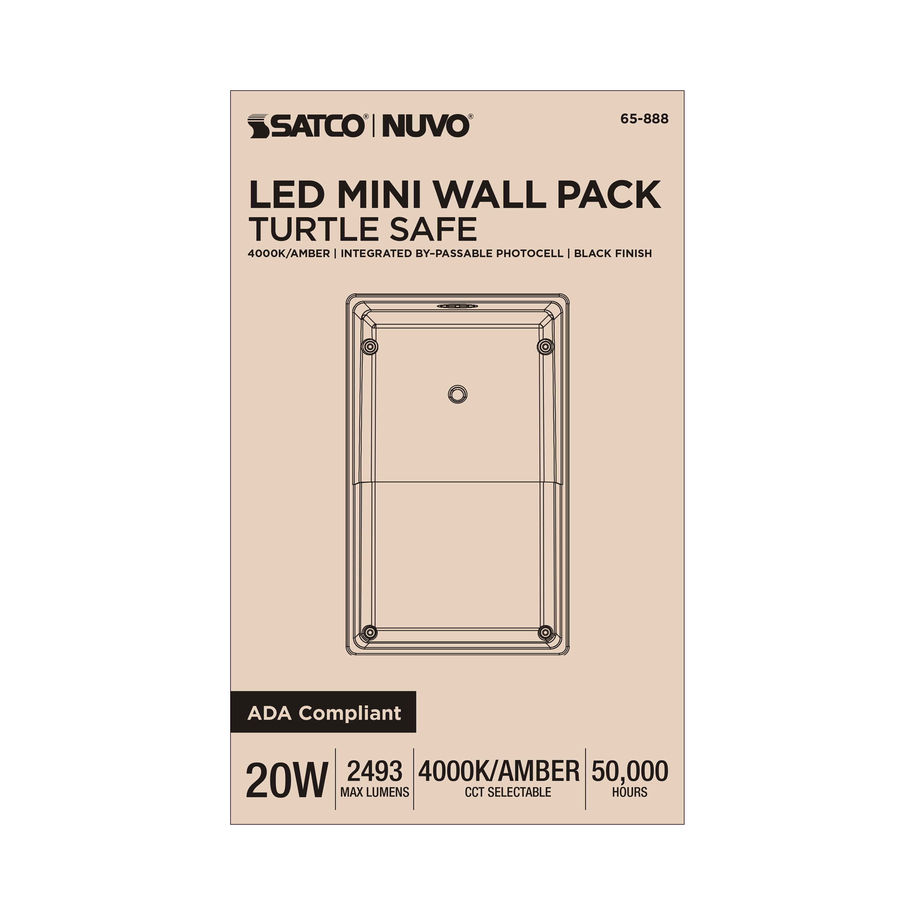 LED TURTLE SAFE SM WALL PACK - 65-888