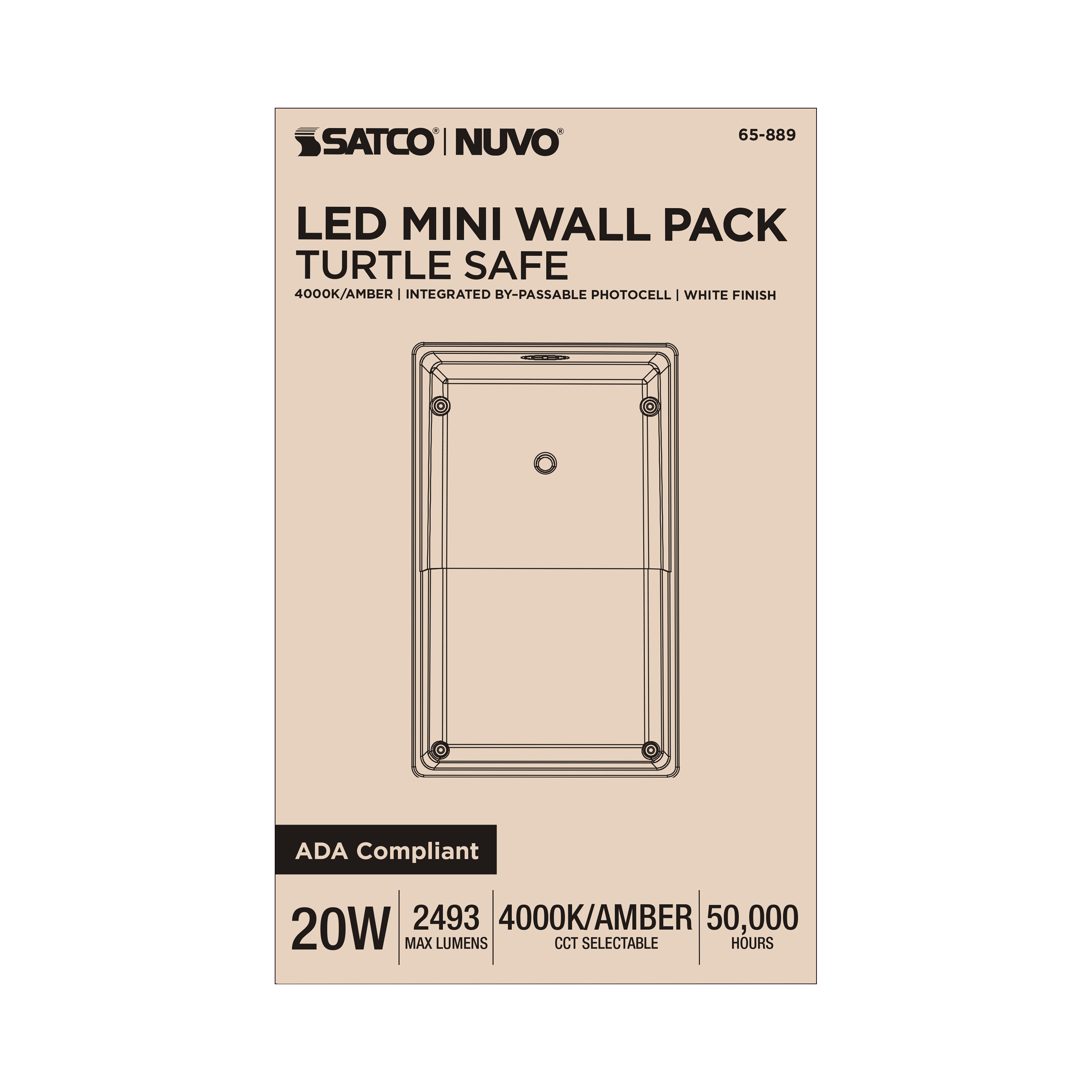LED TURTLE SAFE SM WALL PACK - 65-889