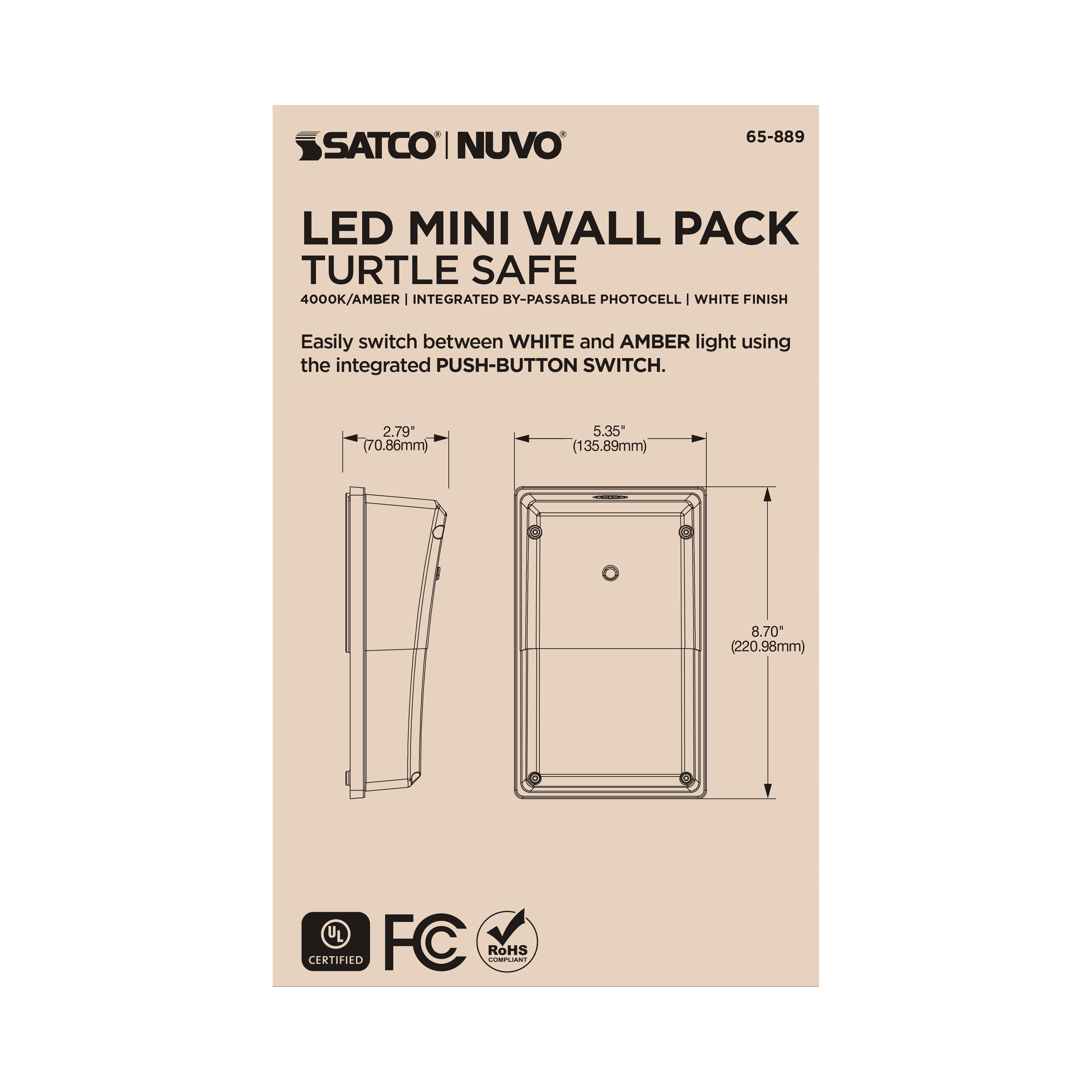LED TURTLE SAFE SM WALL PACK - 65-889