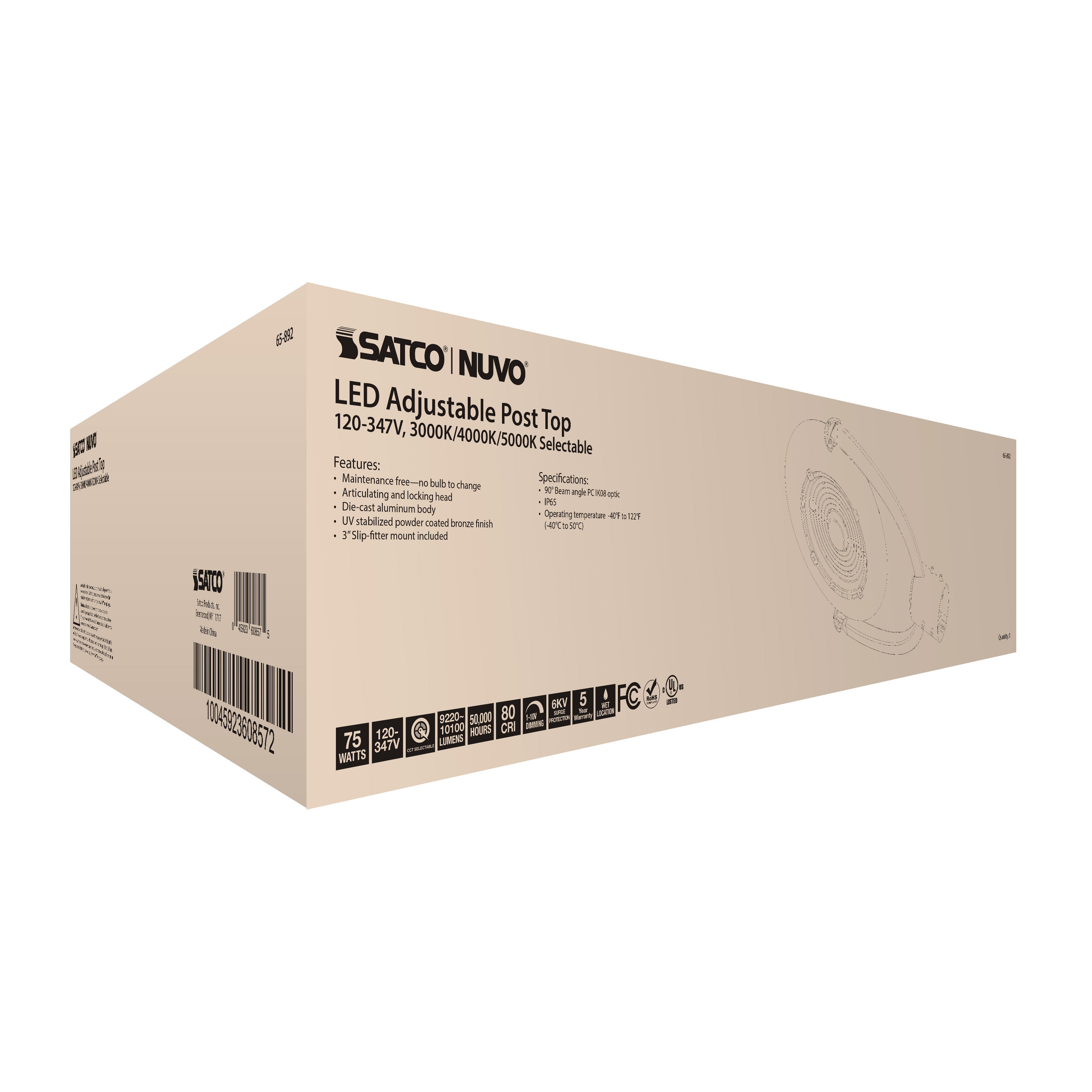 LED 75W POST TOP CCT SELECT - 65-892