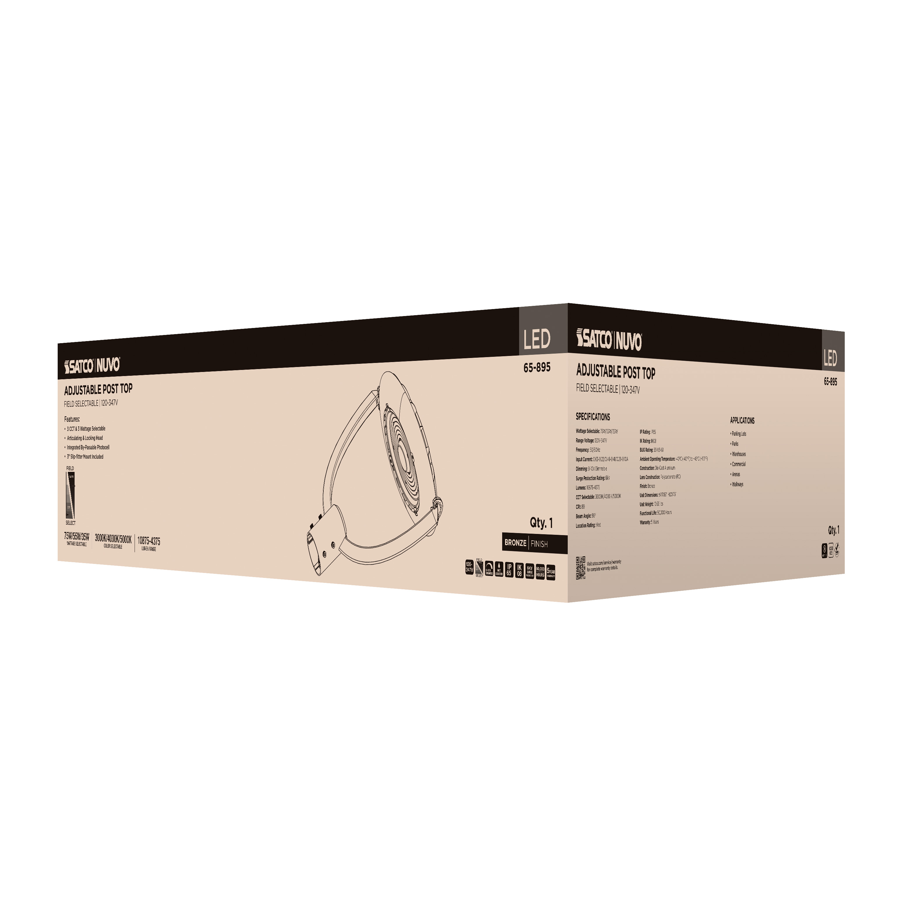 LED SM POST TOP W/PC 120-347V - 65-895
