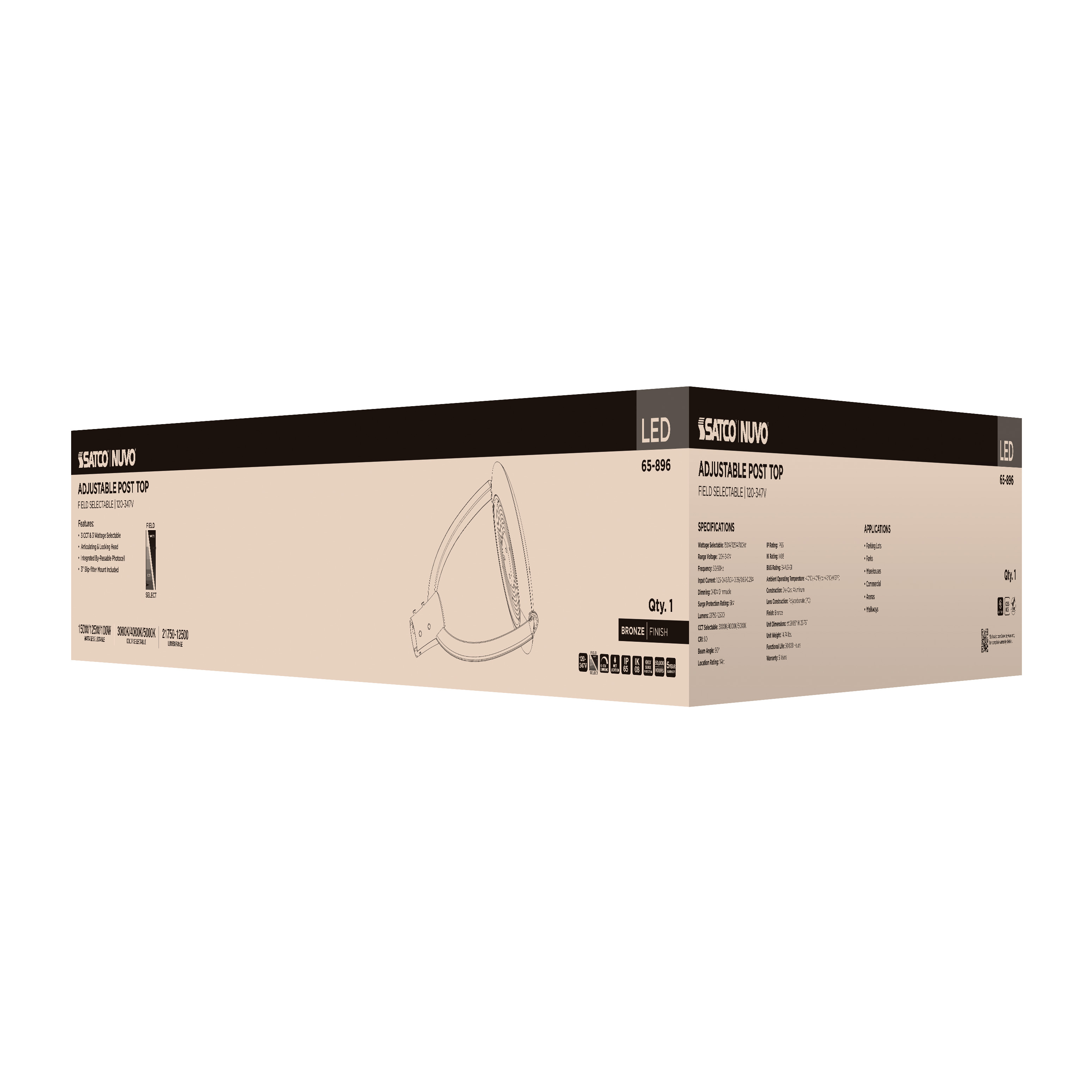 LED LG POST TOP W/PC 120-347V - 65-896