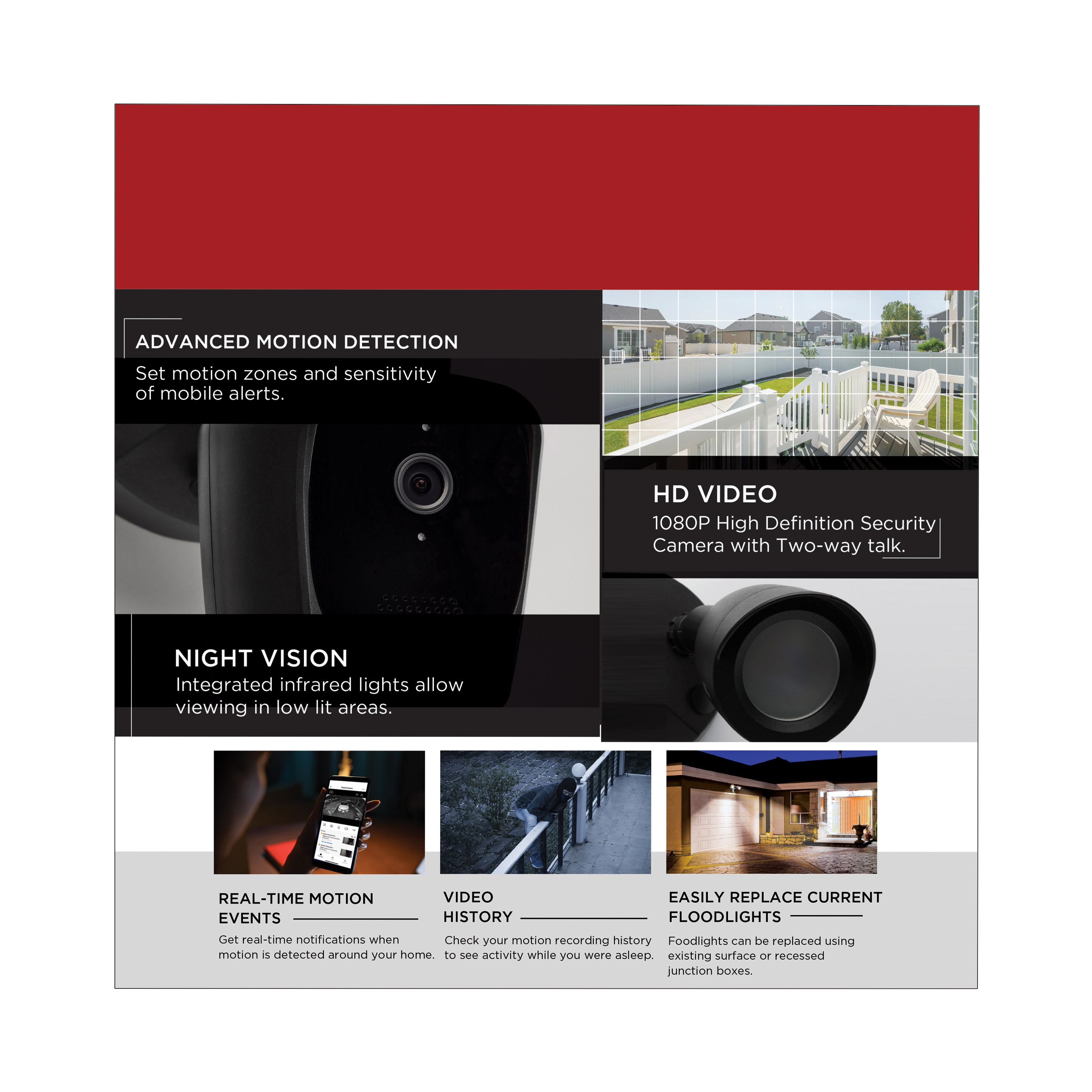 BULLET SEC LGT W/ CAMERA - BK - 65-901